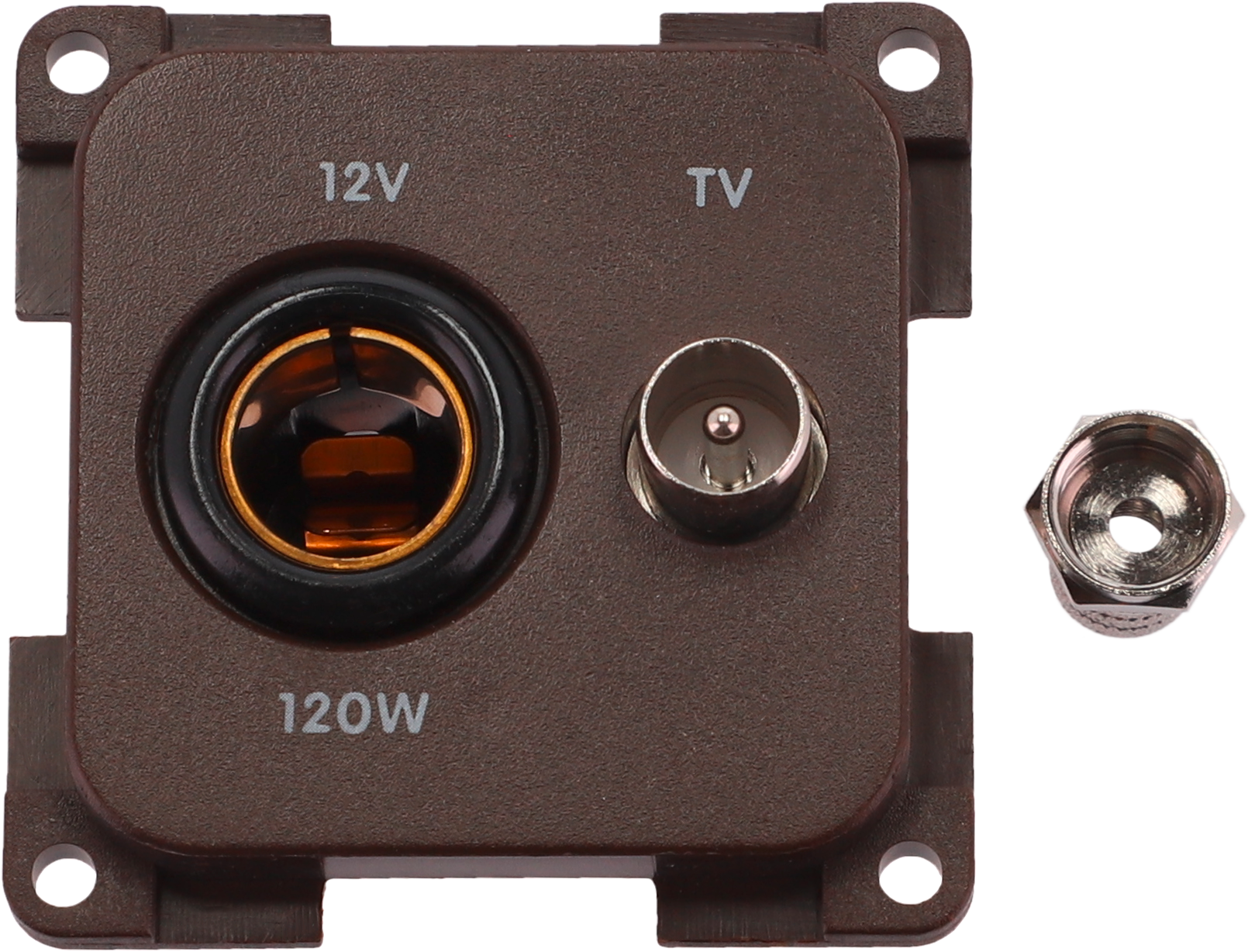 Inprojal System 10.000 Kombi Steckdose 12V mit TV brown male rest - 12 / 24 V Einbausteckdosen