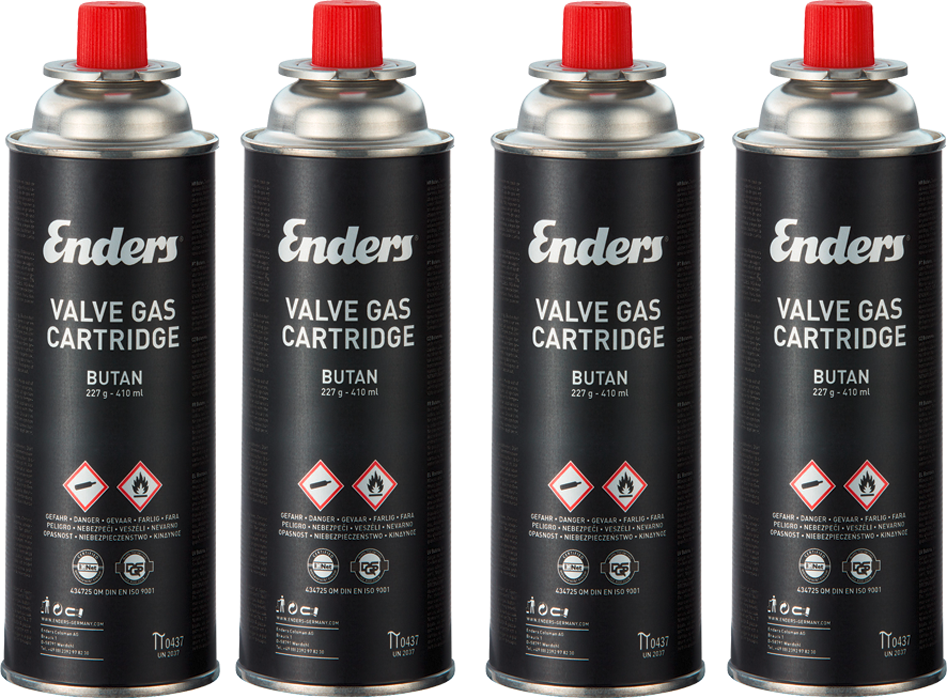 Enders 4er-Set Butan Ventilkartusche Gaskartusche 4 x 227 g