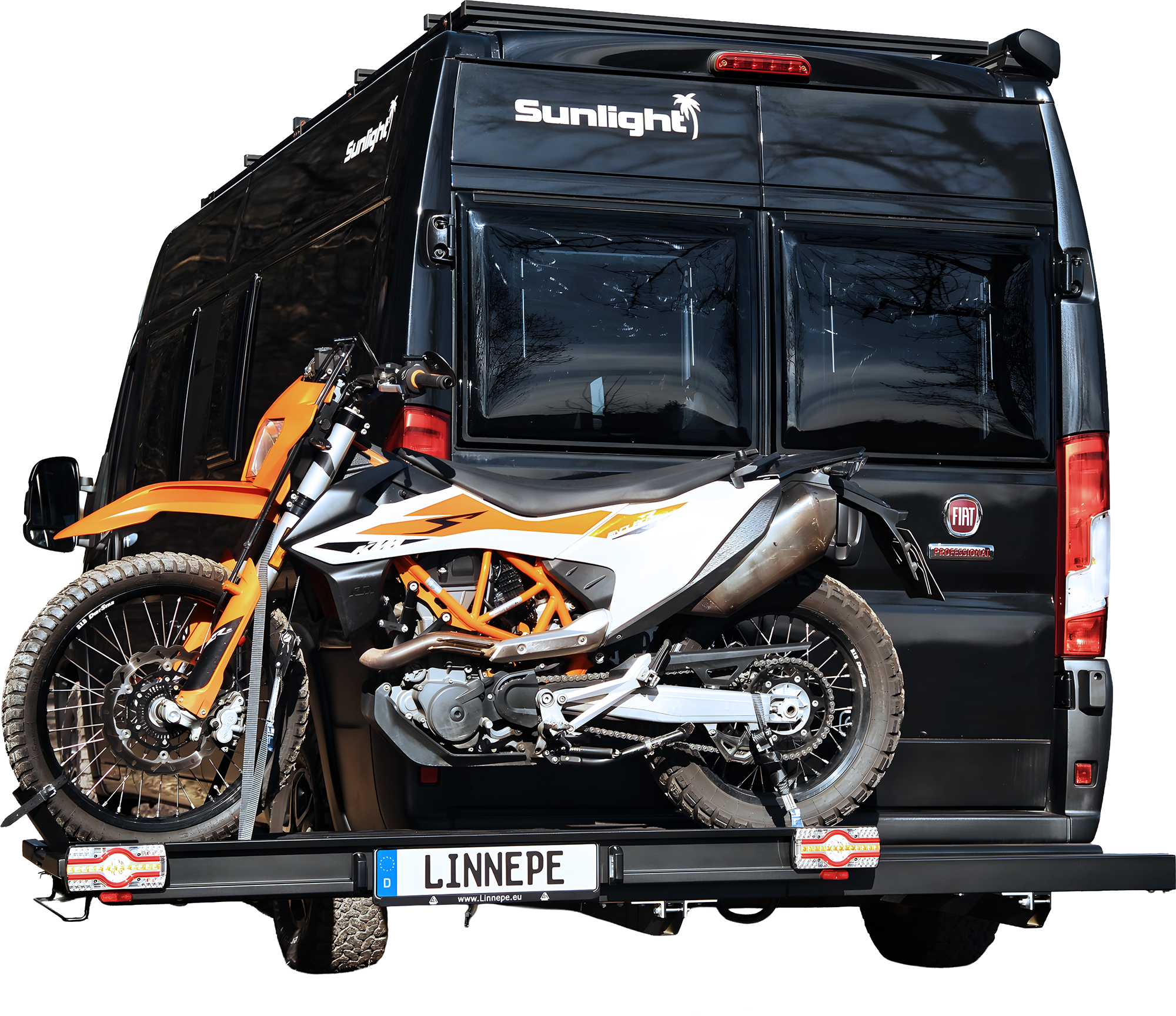 Linnepe SlidePort Lastenträger Black Edition Tragkraft 1 Roller oder 1 Motorrad für Mercedes Benz Sprinter
