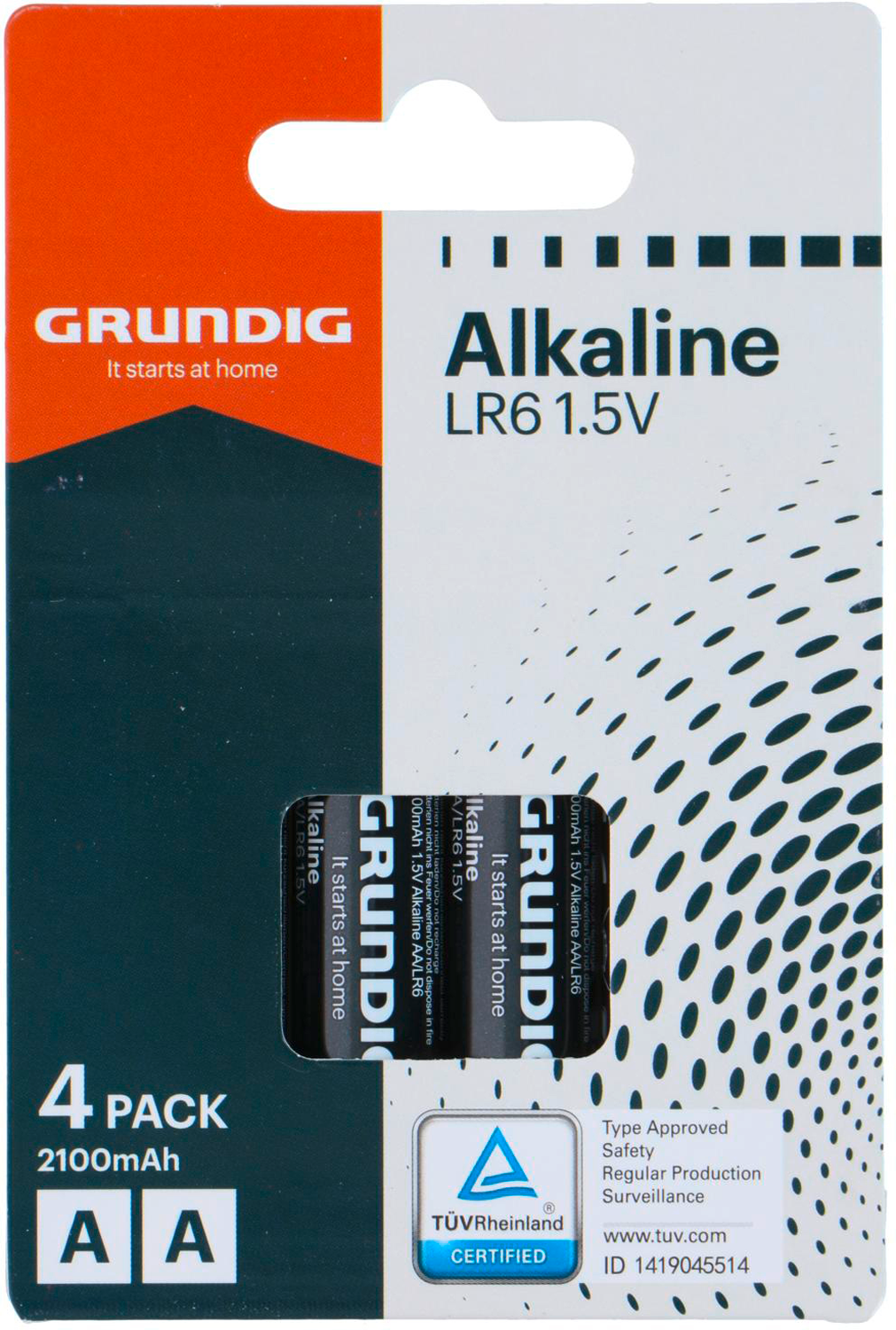 Grundig Alkaline Batterie Mignon AA LR6 1,5 V / 2100 mAh 4-er