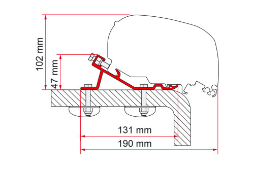 Fiamma Adapter Standard F65 Eagle 400 Markisenadapter für Fiamma F65