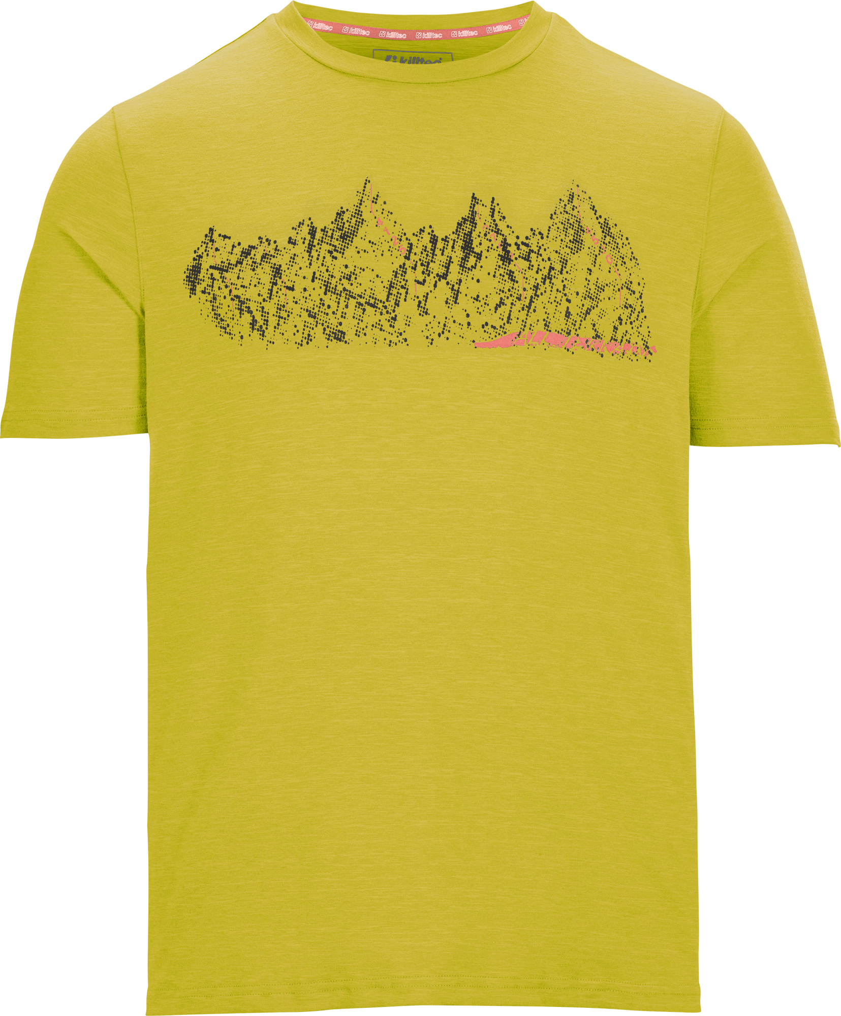 Killtec T-Shirt MN TSHRT C Schnelltrocknendes Herren T-Shirt mit Berg-Print und Melange-Optik