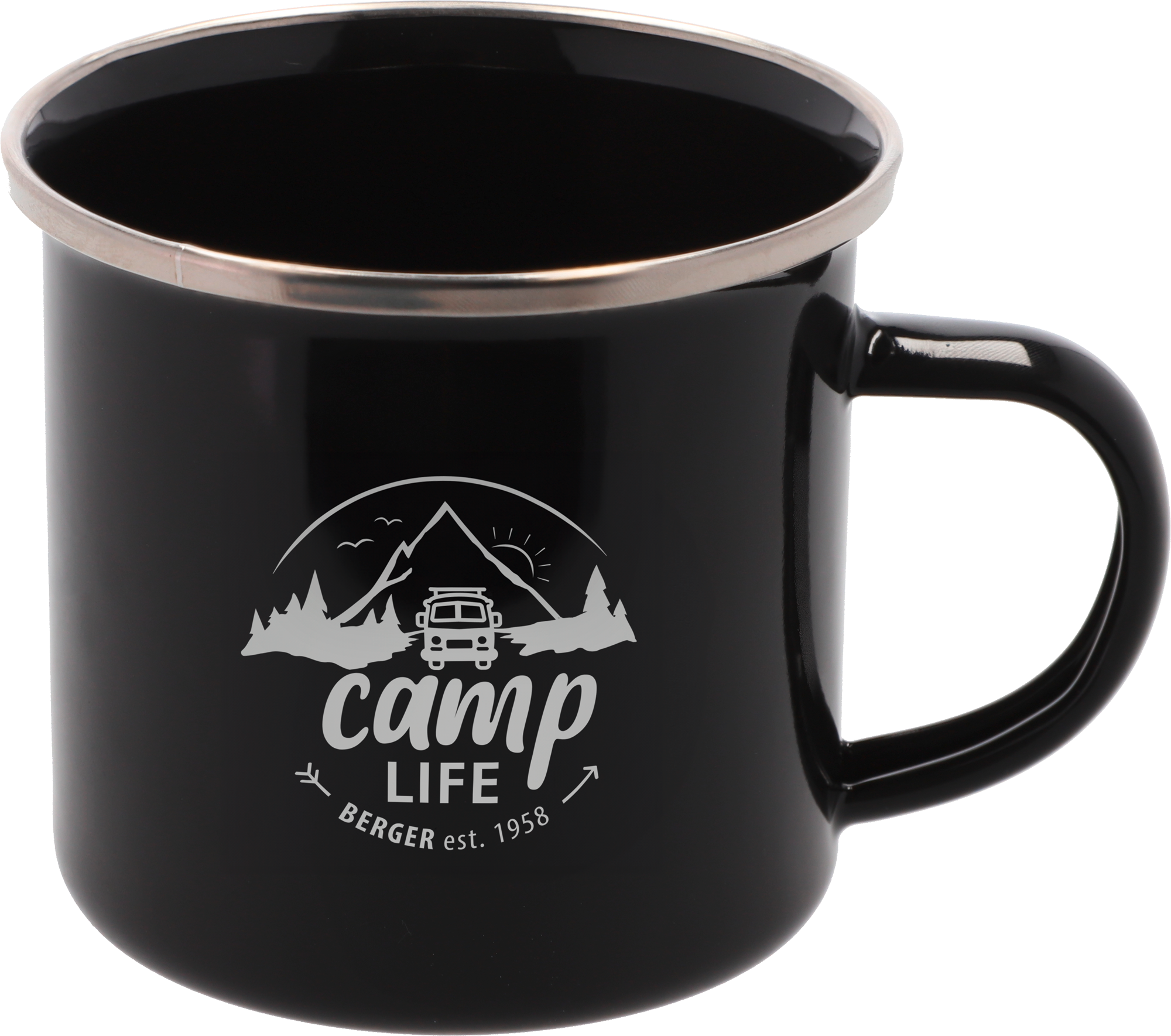 Camplife Emaille Becher 350 ml schwarz