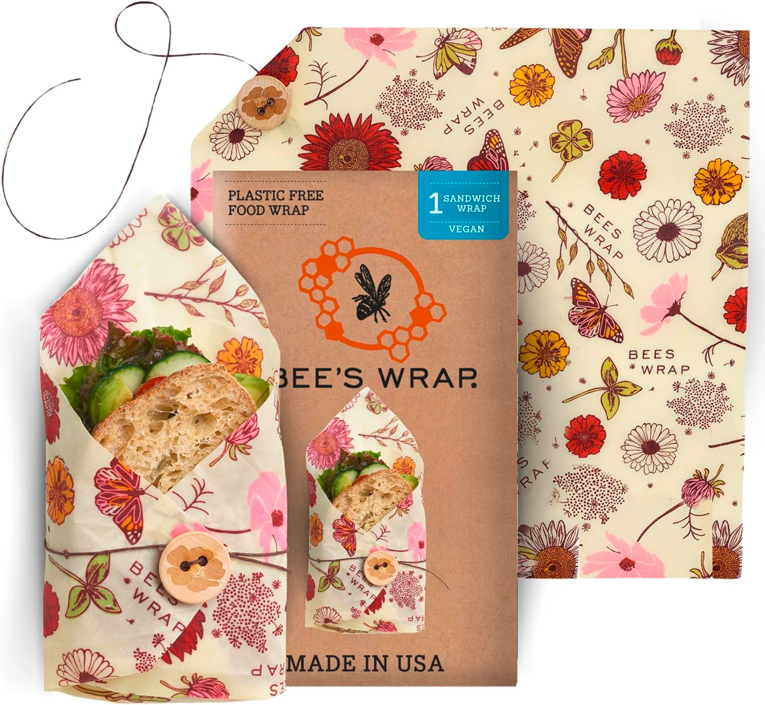 Bees Wrap Pflanzenwachstuch Vegan Meadow Magic