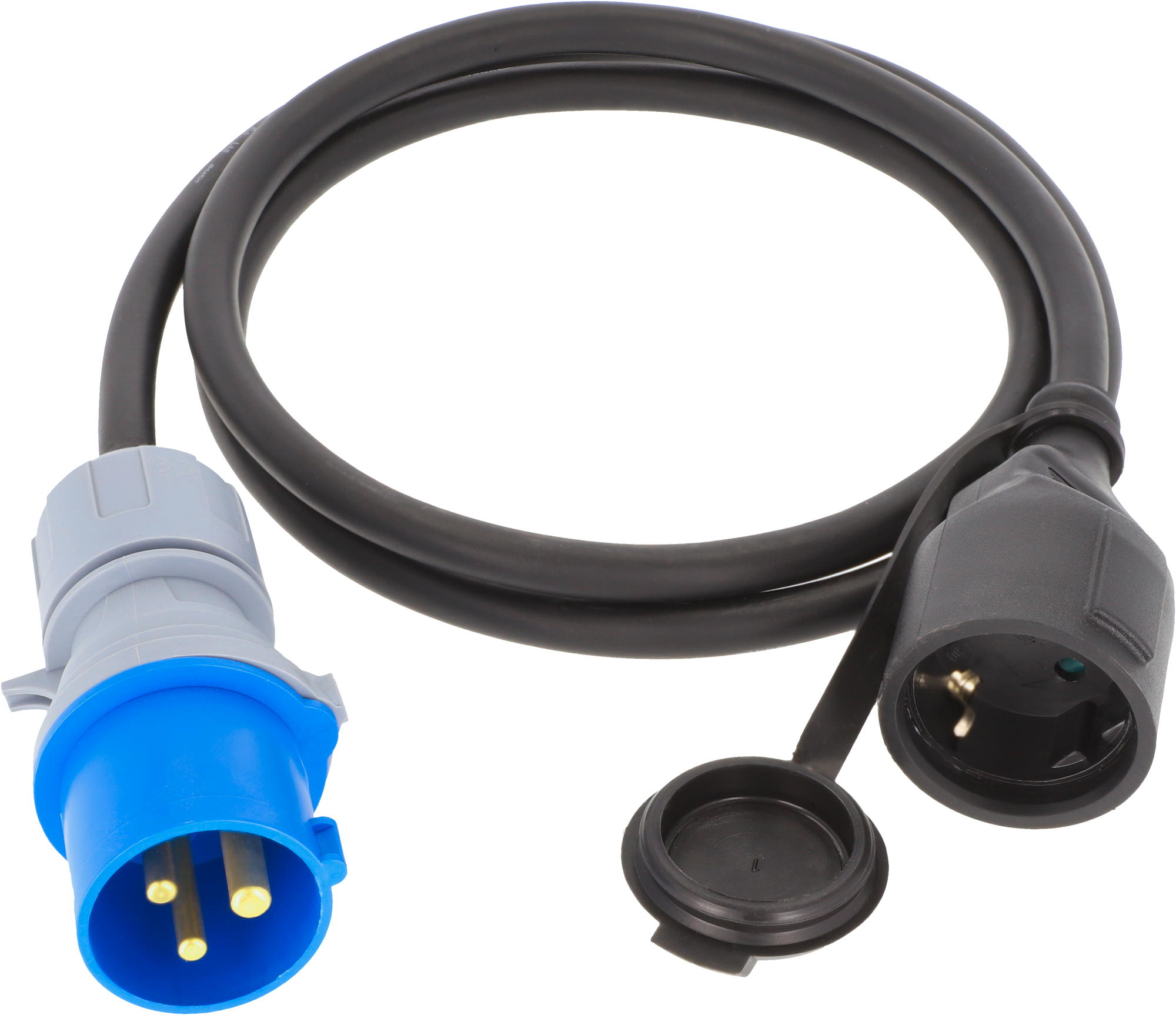 Berger Adapterleitung CEE-Stecker 3-polig und Schutzkontakt Kupplung 1,5 m