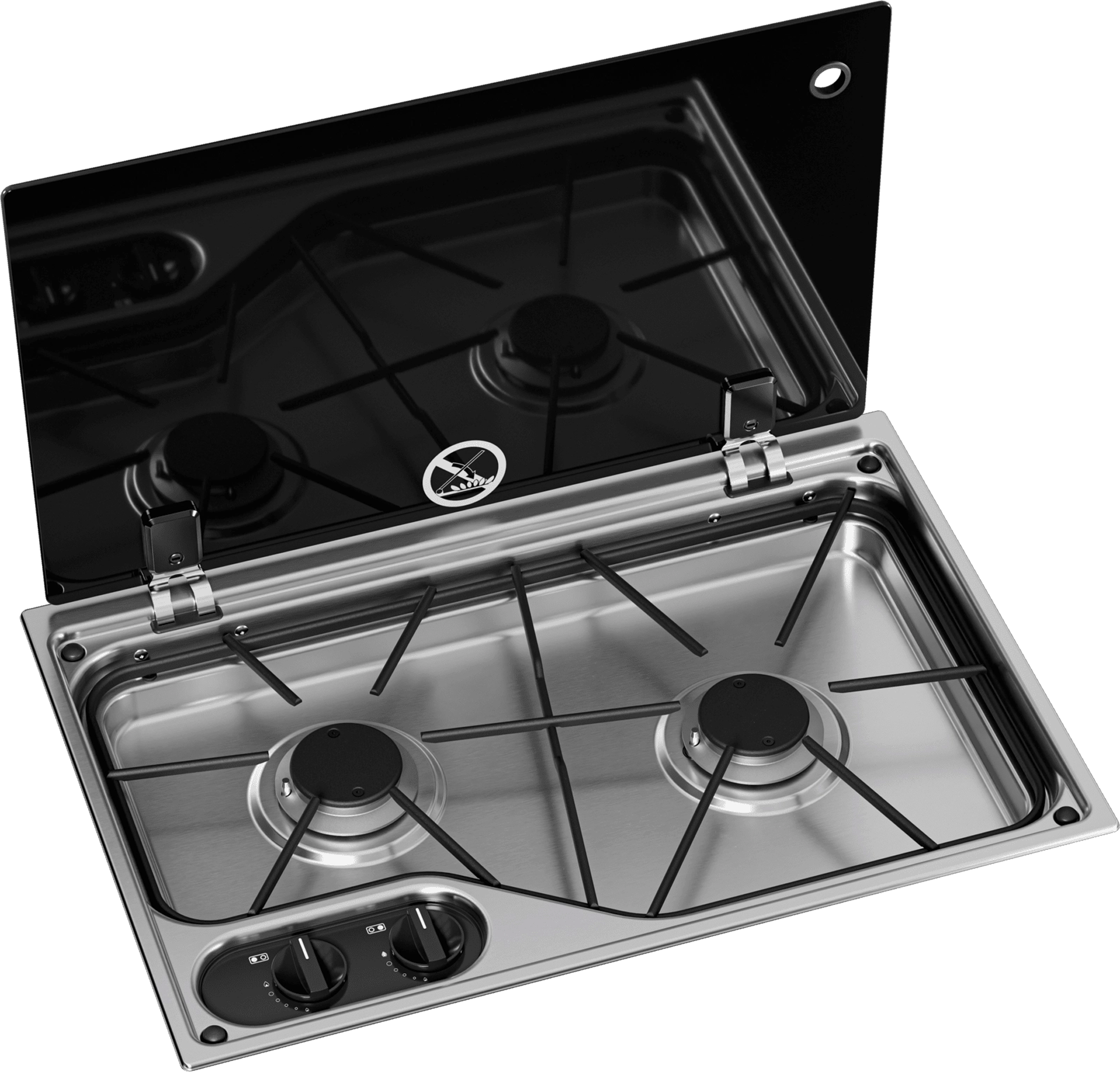 Dometic CVH1525G Einbau Gaskocher 2-flammig mit Glasabdeckung 30