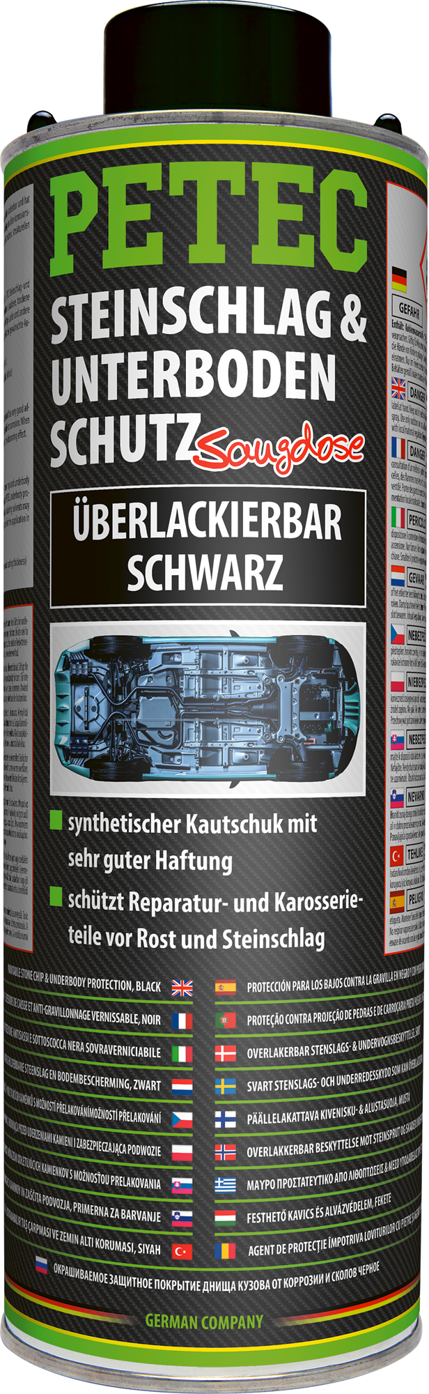 Petec Steinschlag- & Unterbodenschutz Saugdose schwarz 1000 ml - Technik & Wartung