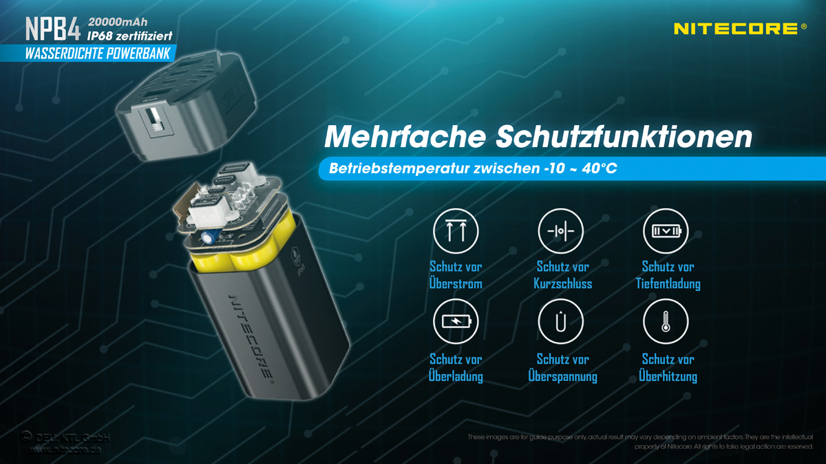 Nitecore Powerbank NBP 4 20000 mAh wasserdicht | 06952506494439