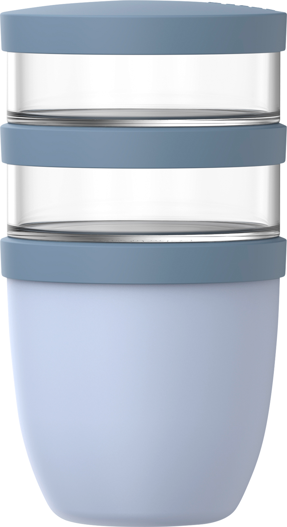 Mepal Ellipse Lunchpot 3-teilig mit drei getrennten Fächern und auslaufsicher 500 ml und 2x 200 ml nordic blue - Lebensmittelbehälter / Vorratsdosen