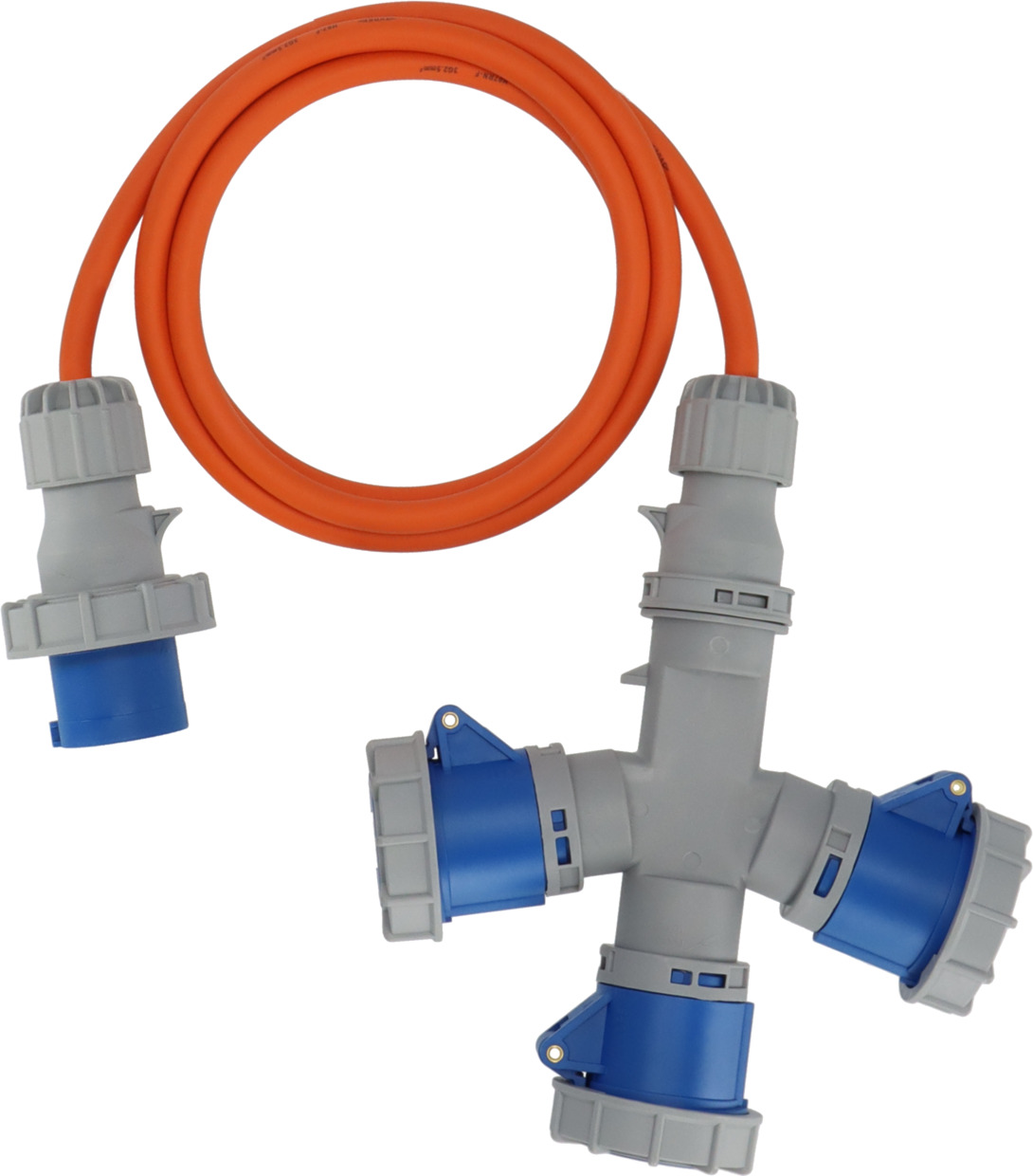 CEE Verlängerungskabel 3-fach Verteiler 230 V 16 A IP67 für 3 Geräte