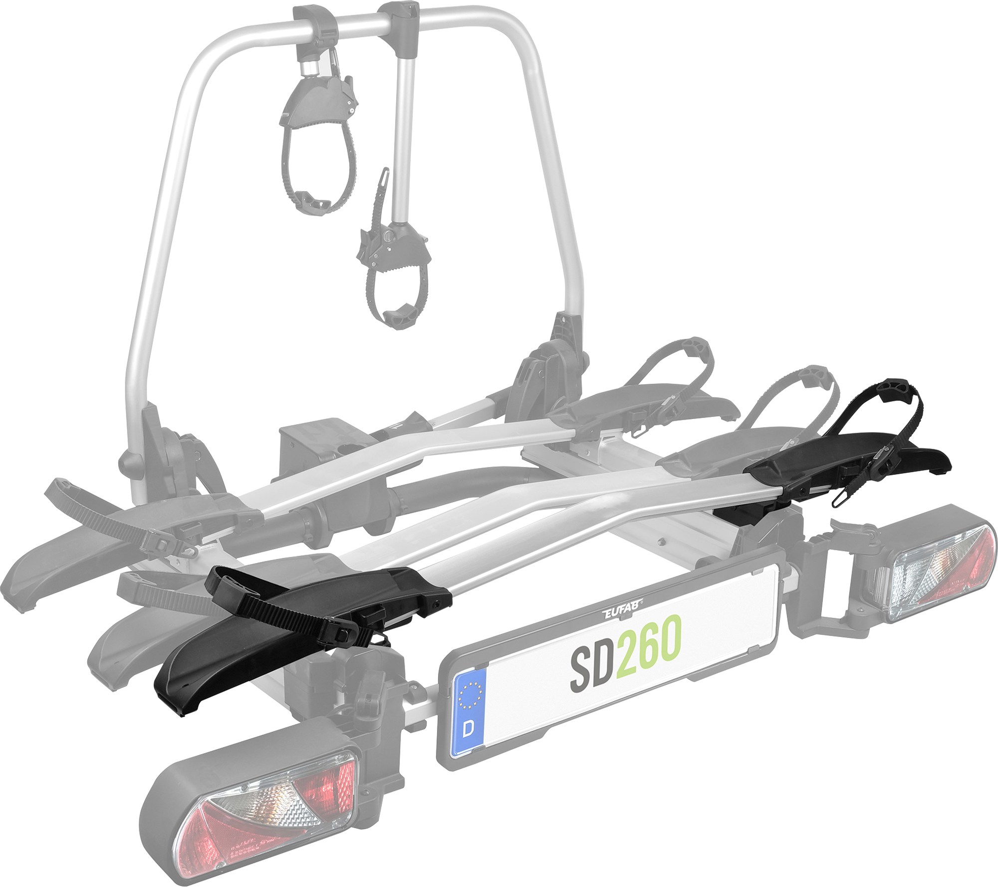 Eufab Erweiterungsschiene 3. Fahrrad für SD260 Fahrradträger Silber - Fahrradschienen