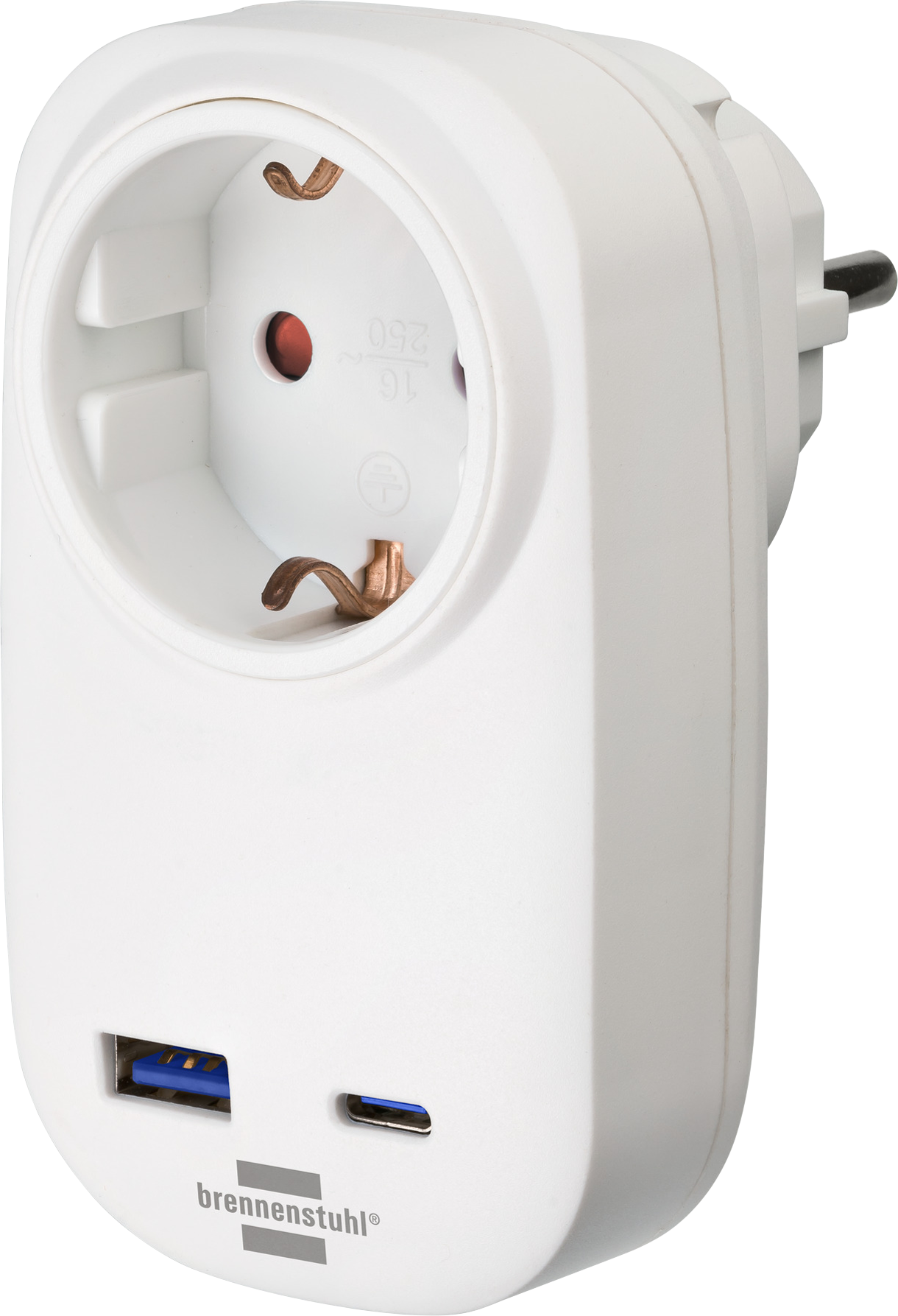 Brennenstuhl Steckdosenadapter 230 V USB-C Power Delivery 20 W USB-A 18