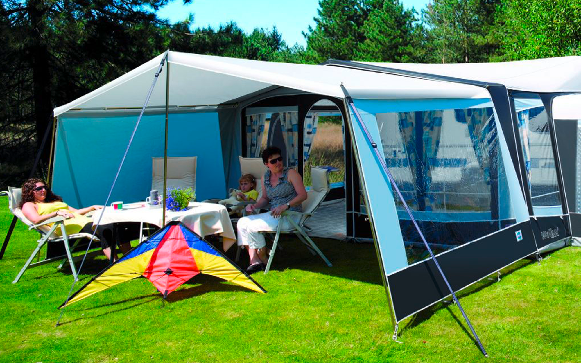 Walker Castel Seitenwand mit Fenster Dunkelblau - Reisemobil- & Busvorzelte