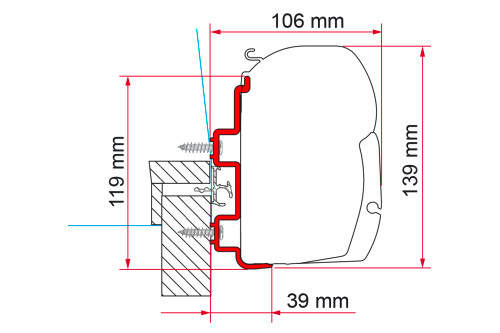 Fiamma F45 Markisenadapter für Hymer 300
