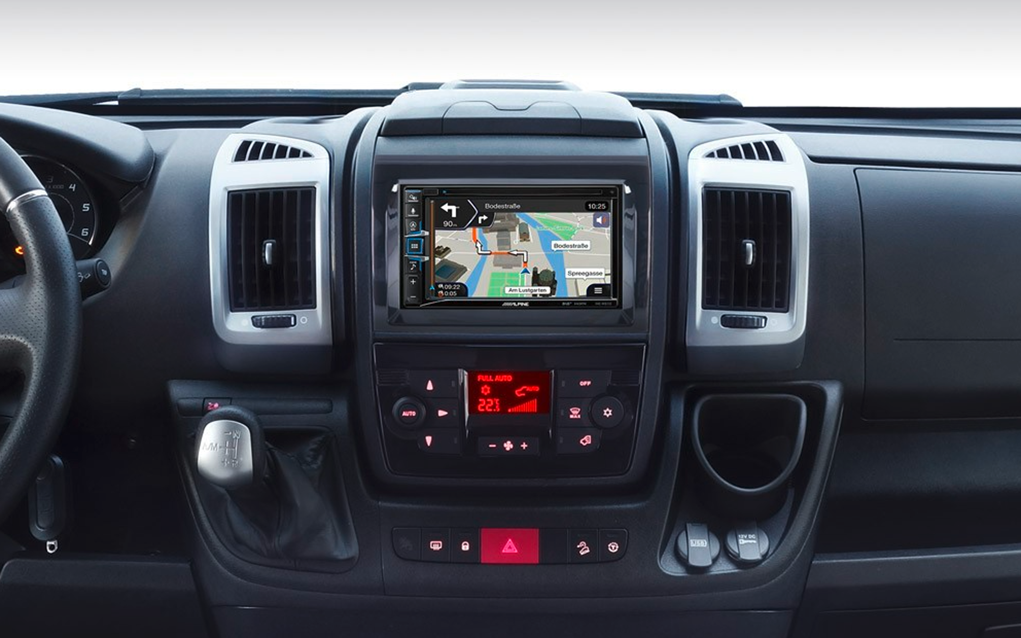 Alpine INE-W611DC All-In One 6,5" Navi mit CD/DVD-Laufwerk für Ducato 7 inkl. Installations-Kit und