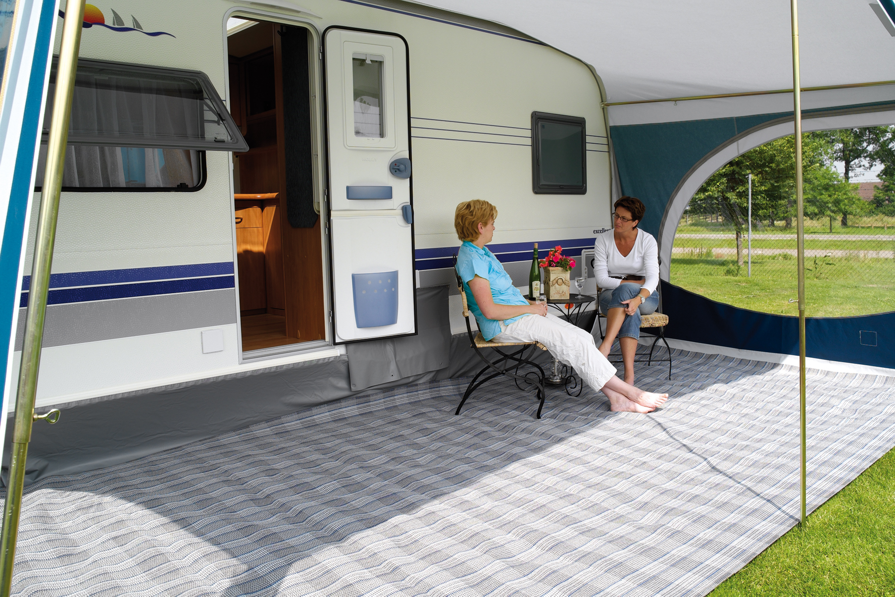 Walker Aktion Jolax Zeltteppich für T@B 400 und Adria Action 361/341 blau 250 x 440 cm | 08718375060513