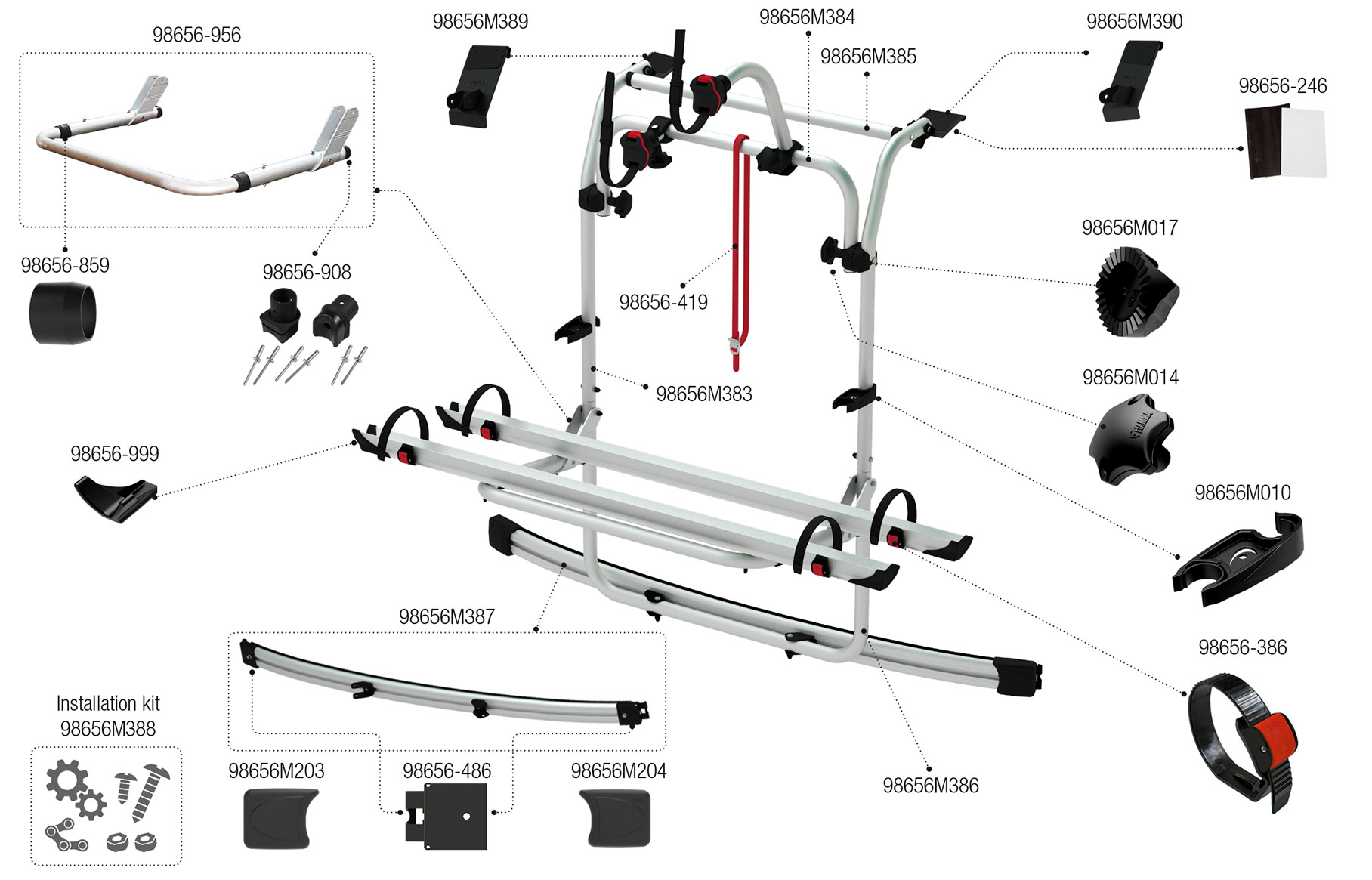 Fiamma Montagesatz für Carry Bike VW