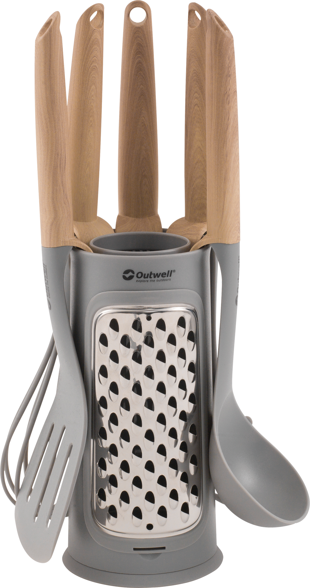 Outwell Küchenutensilien-Set Adana 6-teilig bestehend aus Pasta-Löffel / Schneebesen / Spatel / Servierlöffel / Schöpflöffel /