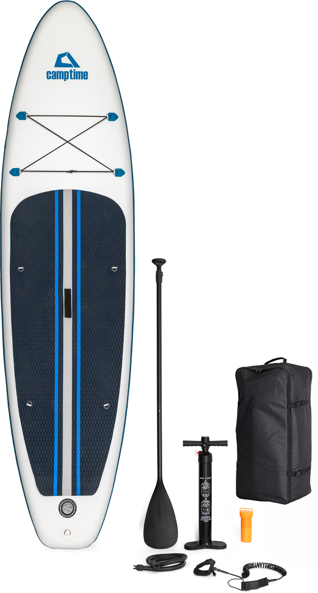 Camptime Naos 10.0 Aufblasbares Stand Up Paddle / SUP-Board Set inkl. Rucksack, Paddel und Luftpumpe - SUPs, Kajaks & Schlauchboote