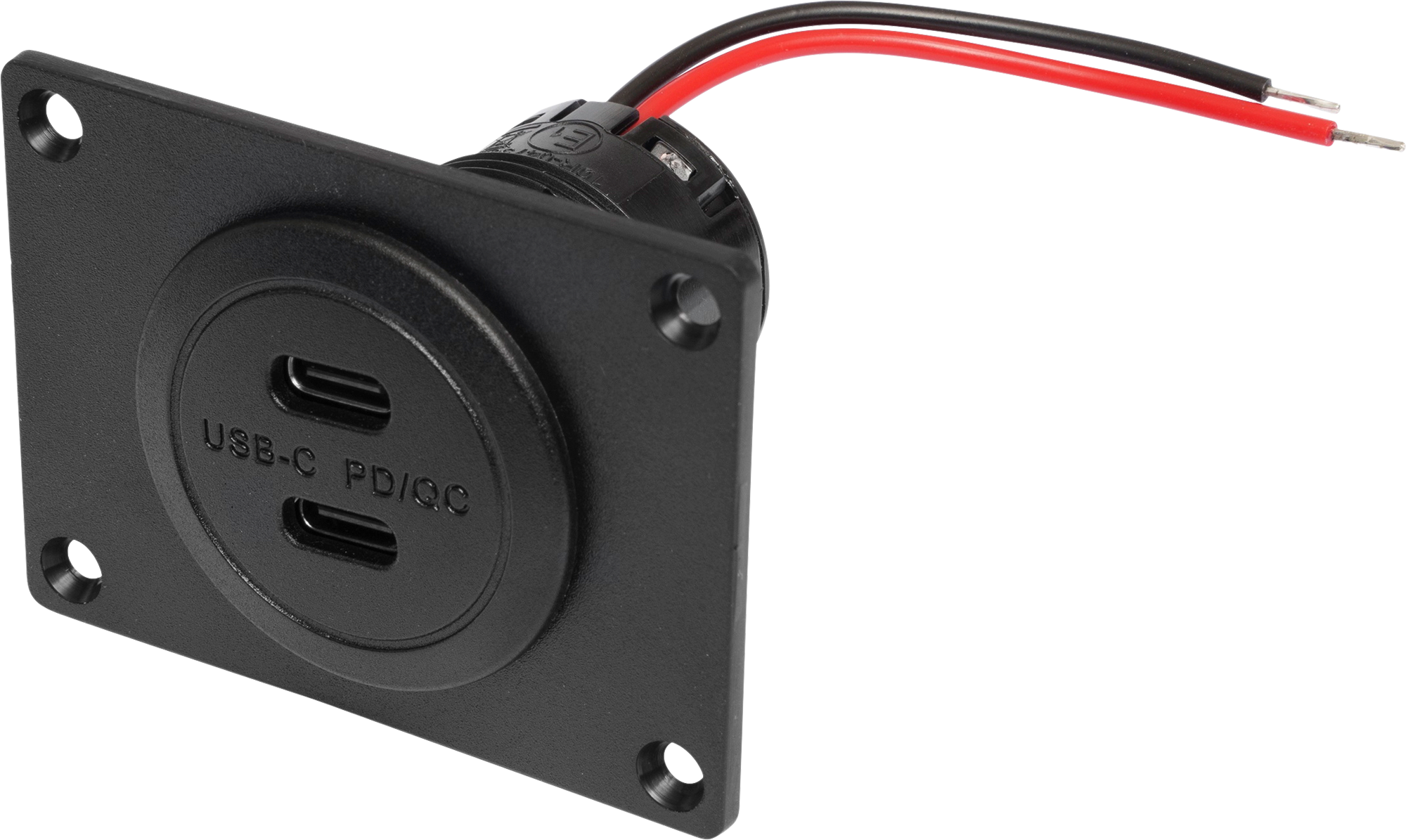 ProCar Power USB-C Doppelsteckdose mit Power Delivery und Quick Charge inkl. Montageplatte - 12 / 24 V Adapter & Kupplung