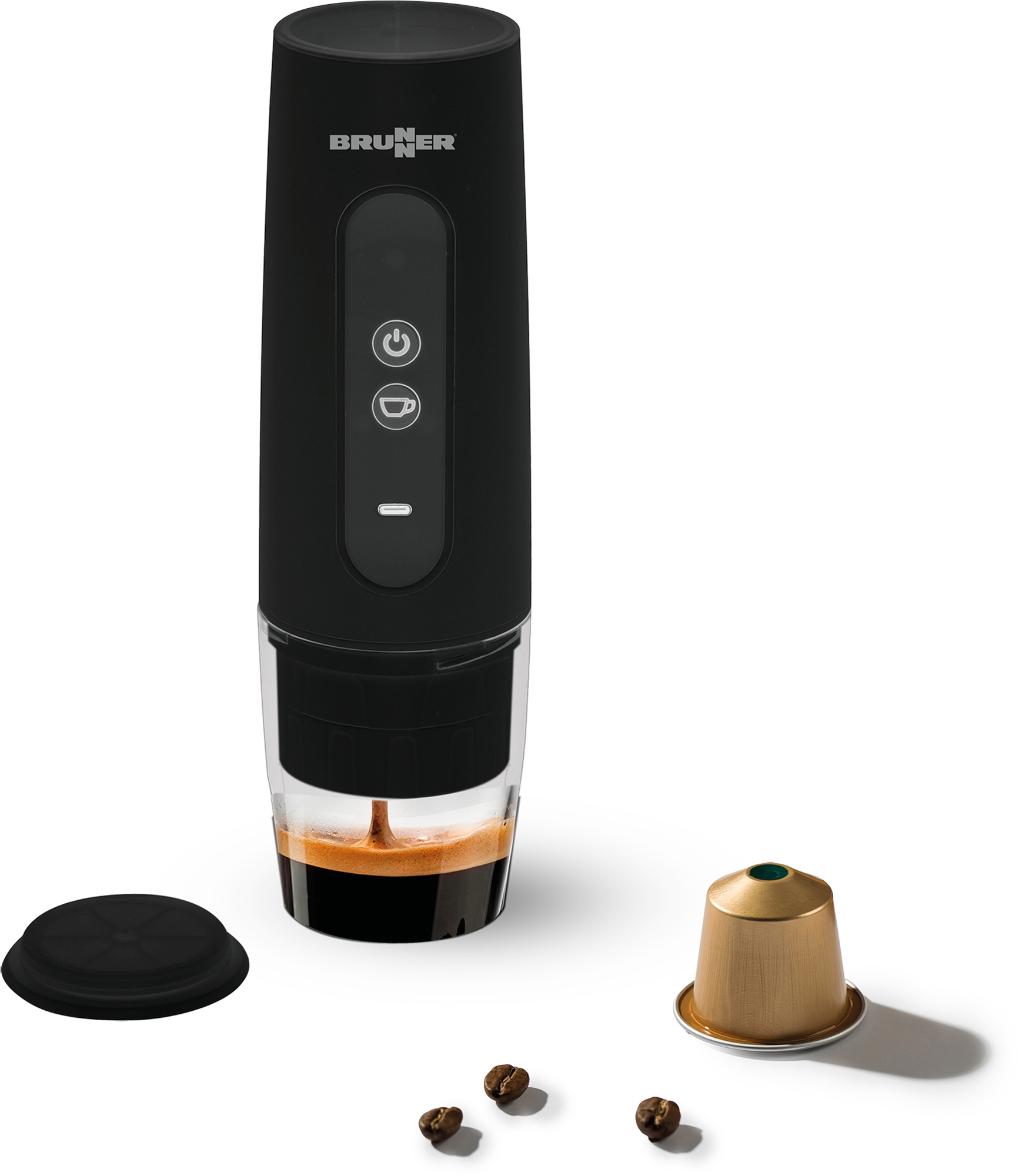 Brunner Vivamoca Espressomaschine tragbar für Kapseln und Pulver