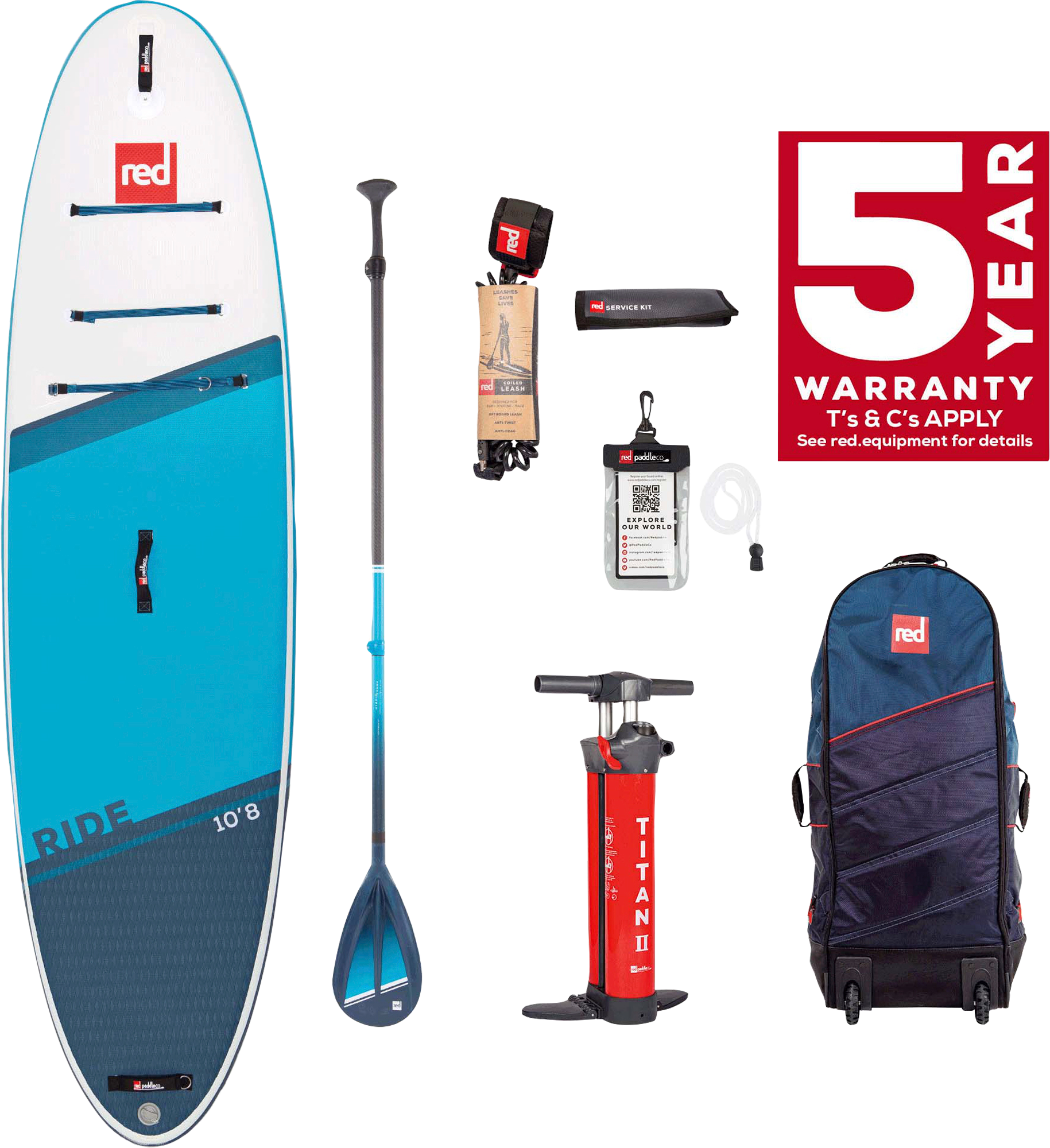 SET Red Paddle Co RIDE 10,6 x 32 x 4,7 MSL + Red Paddle Co Hybrid Tough 3Pcs Paddle  Blau | 05056291111234