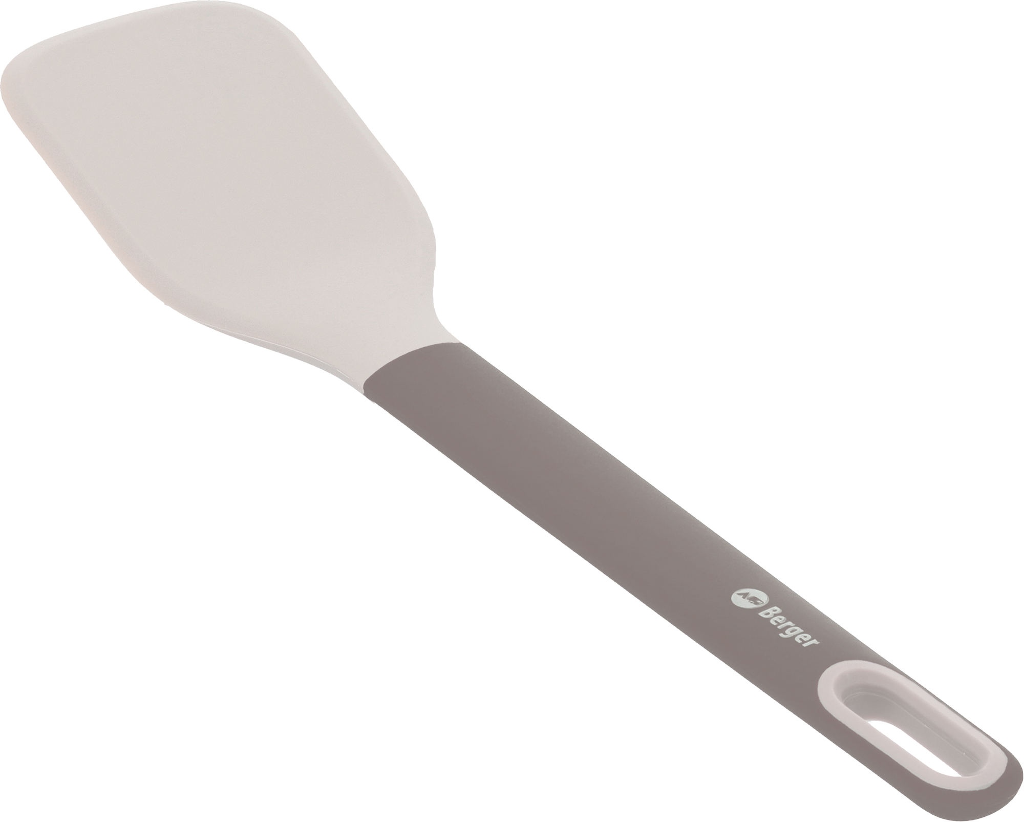 Berger Pfannenwender aus Silikon/Kunststoff grau
