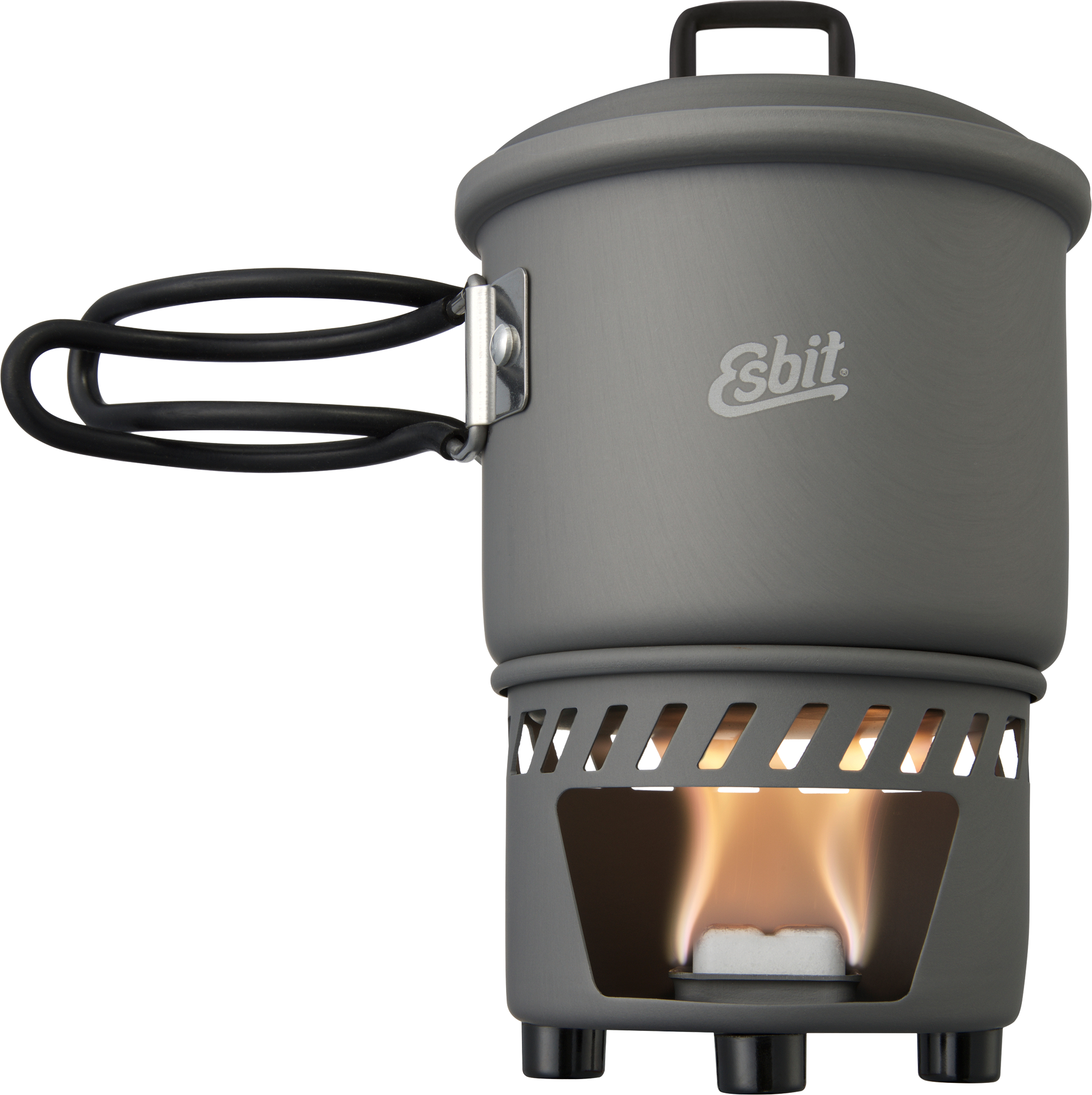 Esbit Camping Kochset für Trockenbrennstoff Hartanodisiertes Aluminium 585 ml