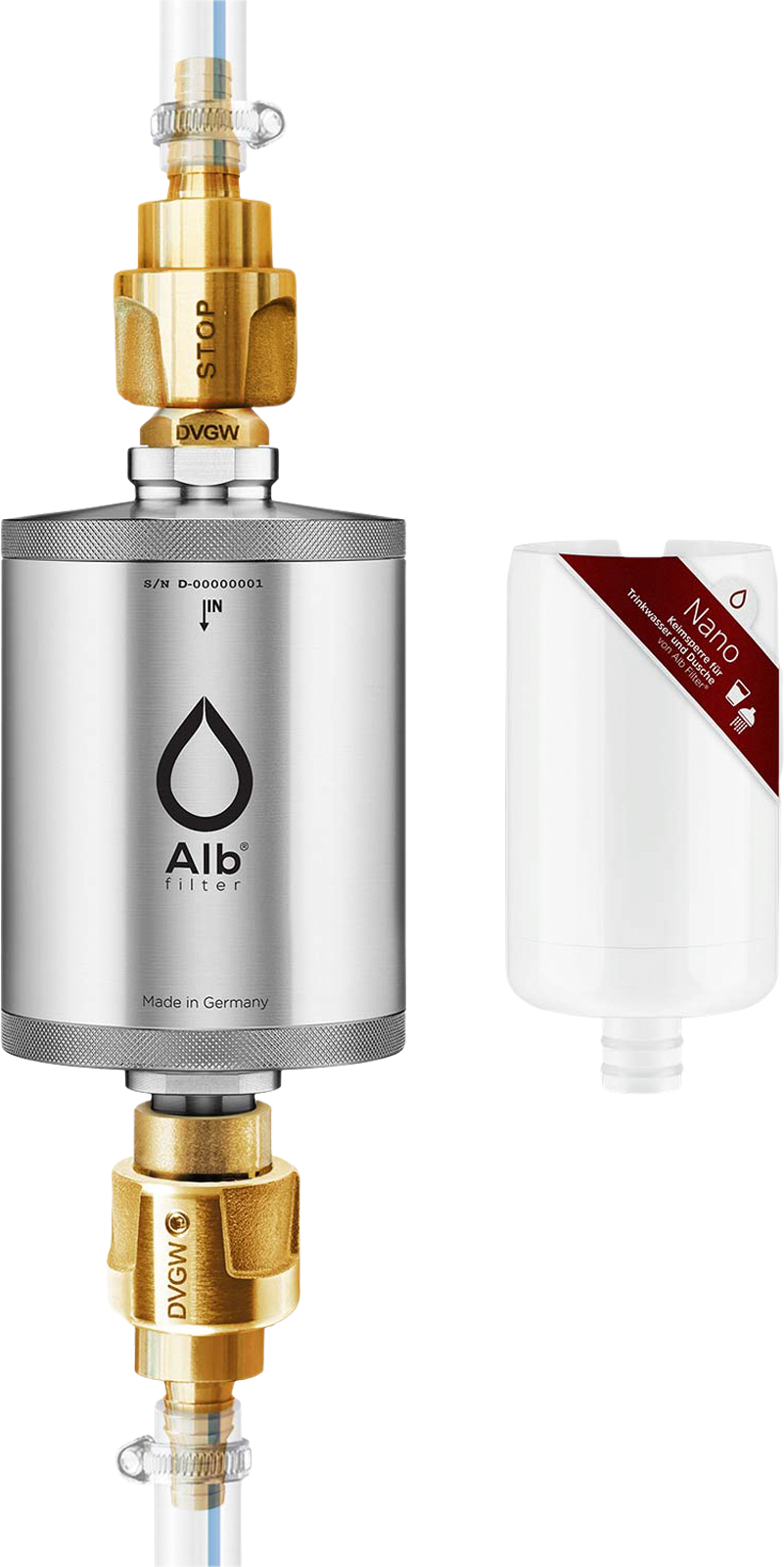 Alb Filter® TRAVEL Nano Trinkwasserfilter - Keimsperre für den Festeinbau Edelstahl Natur