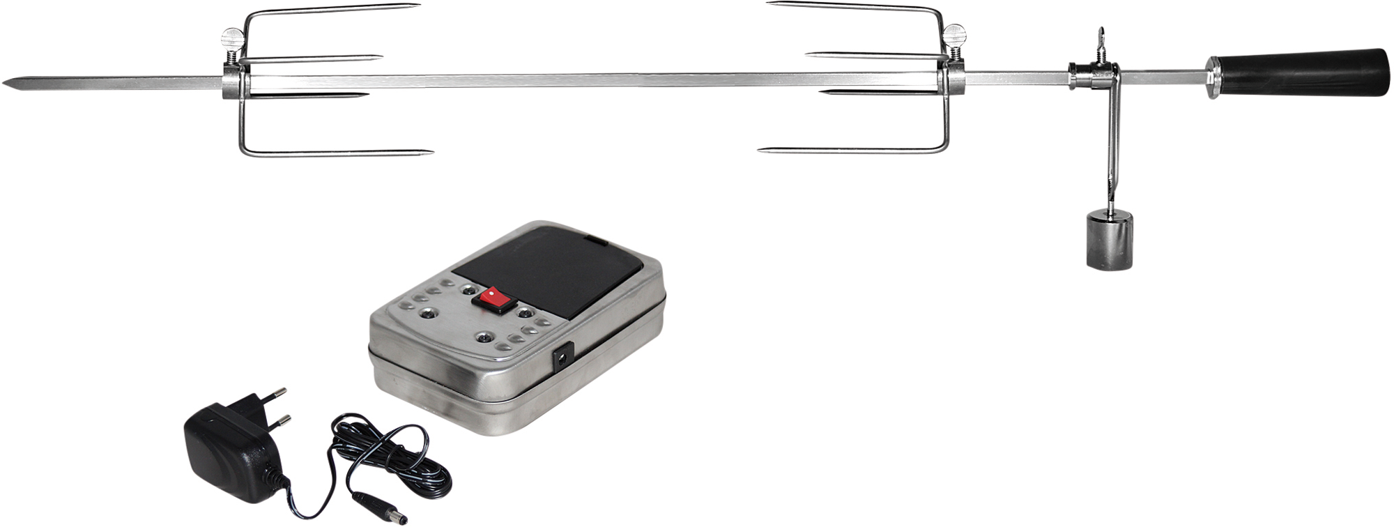 Enders Grillspieß Edelstahl mit Motor passend für Cubiq Pro 3 / eFLOW Pro 2 - Umrüstung und Anbauteile