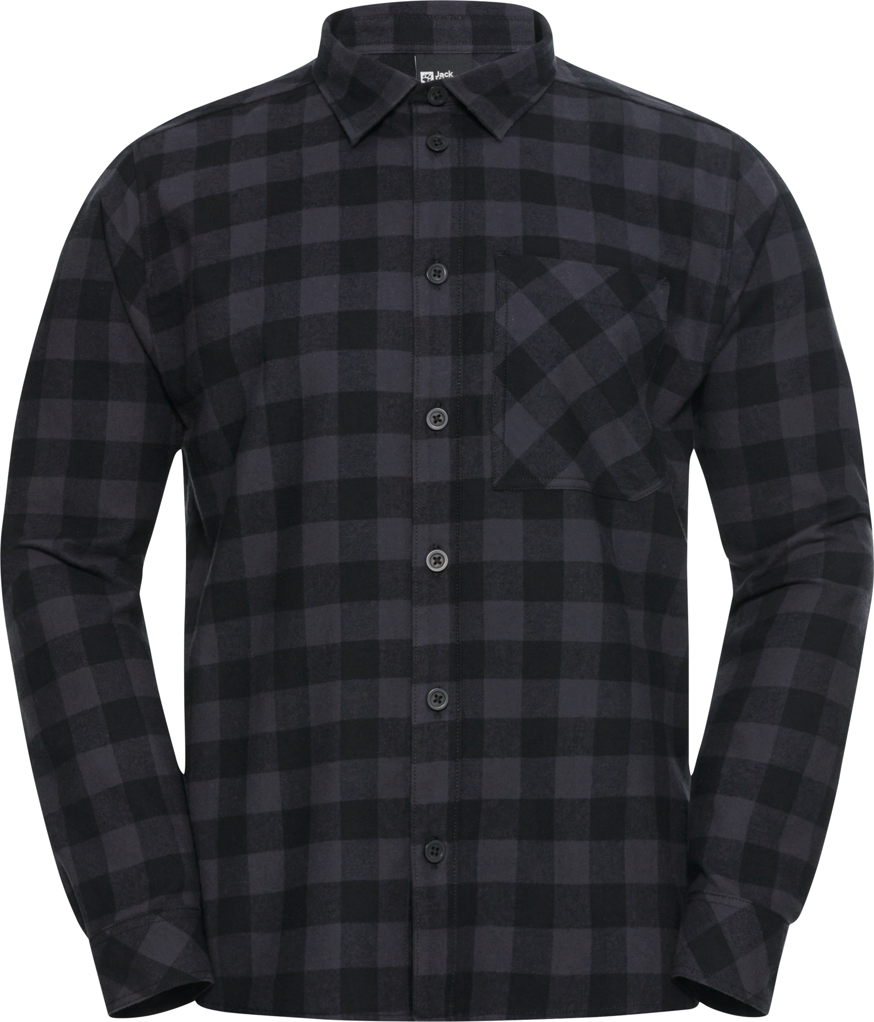 Jack Wolfskin Lite Flannel Herren Flanellhemd schwarz XL - Herrenshirts, -hemden & -pullover