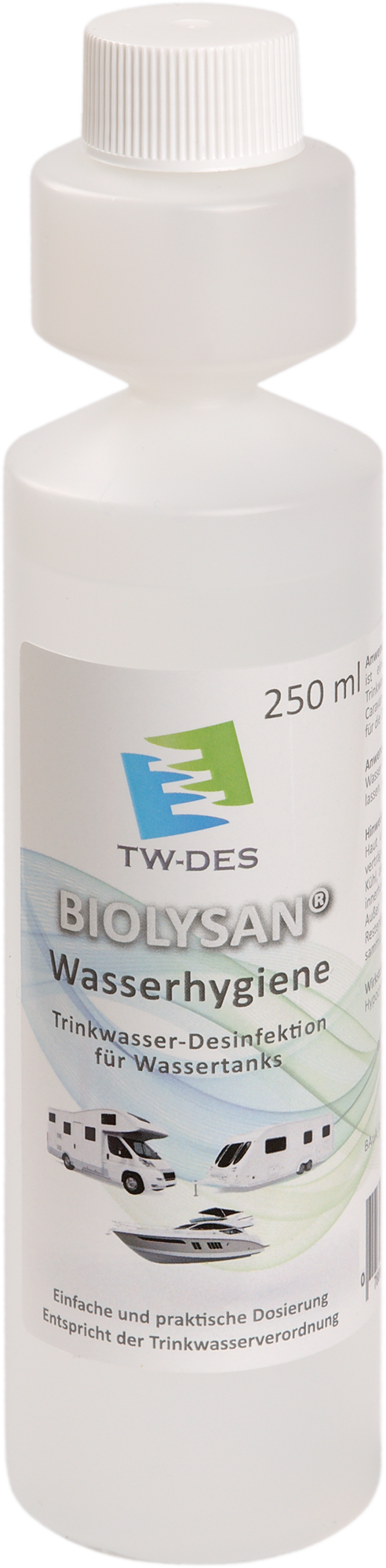 TW-DES Biolysan Wasserhygiene 250 ml für Trinkwasserdesinfektion bis 1000 Liter - Trinkwasseraufbereitung