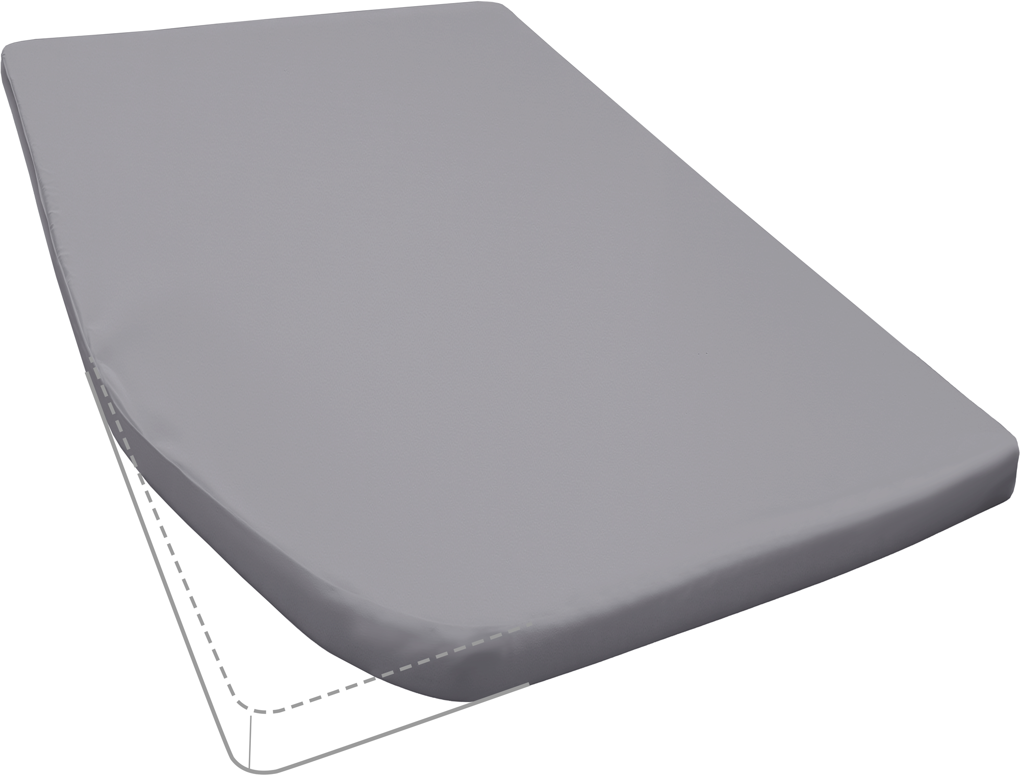 Primera Travel Mako-Feinjersey Spannbetttuch für Campingmatratzen aus Baumwolle Granit French Bed links - Spannbetttücher & Bettwäsche von Hahn
