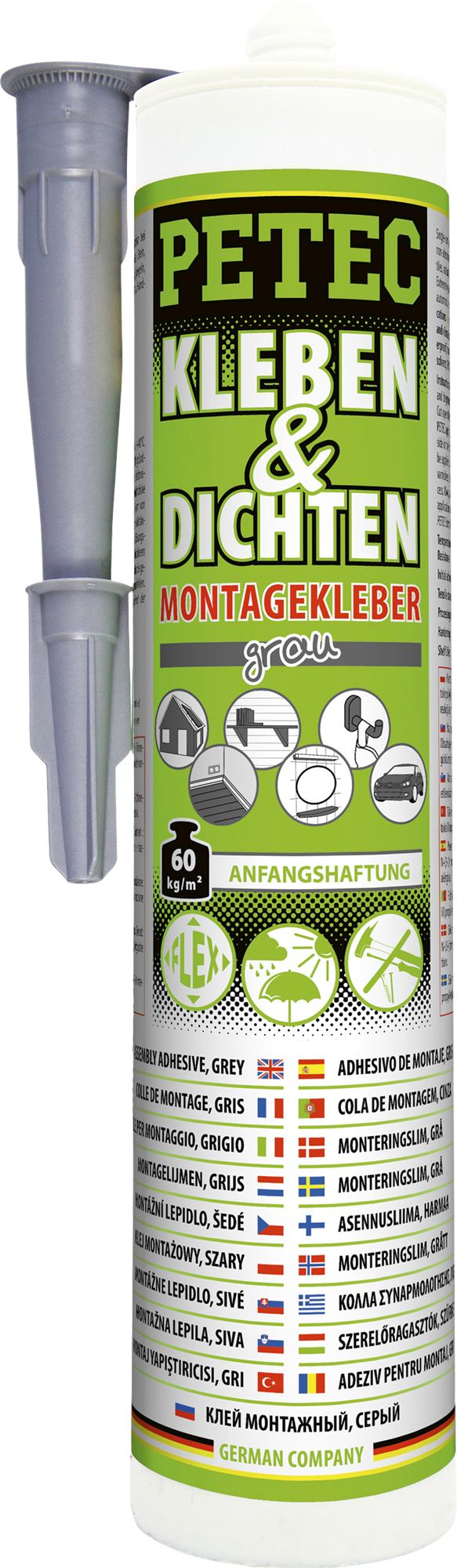 Petec Kleben und Dichten Montagekleber grau 290 ml - Klebstoffe & Dichtmittel