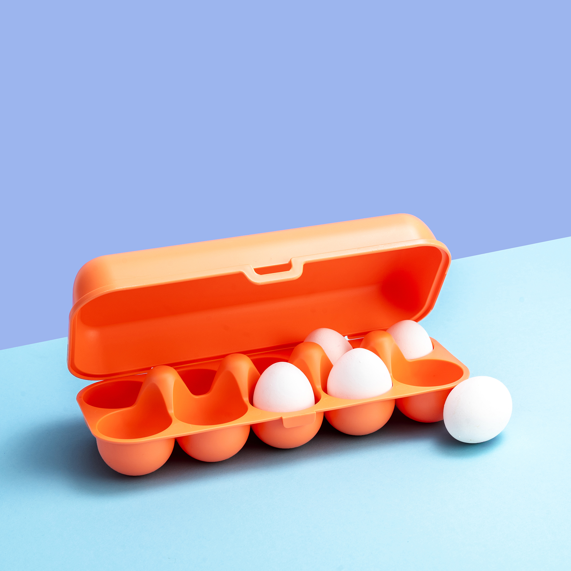 Koziol Eggs to go Eierbox für 10 Eier strong coral - Lebensmittelbehälter / Vorratsdosen