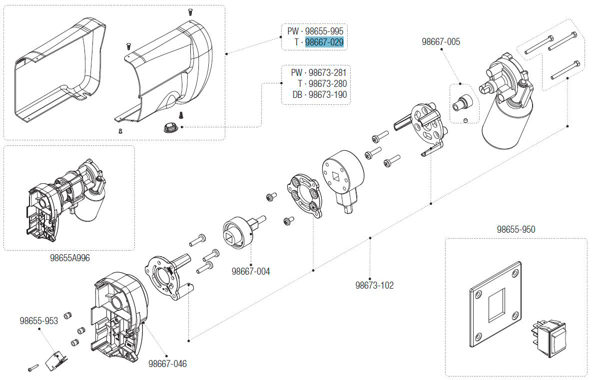 Fiamma Abdeckung vorne und hinten für Motor Kit F45L - Farbe Titanium Fiamma Ersatzteilnummer