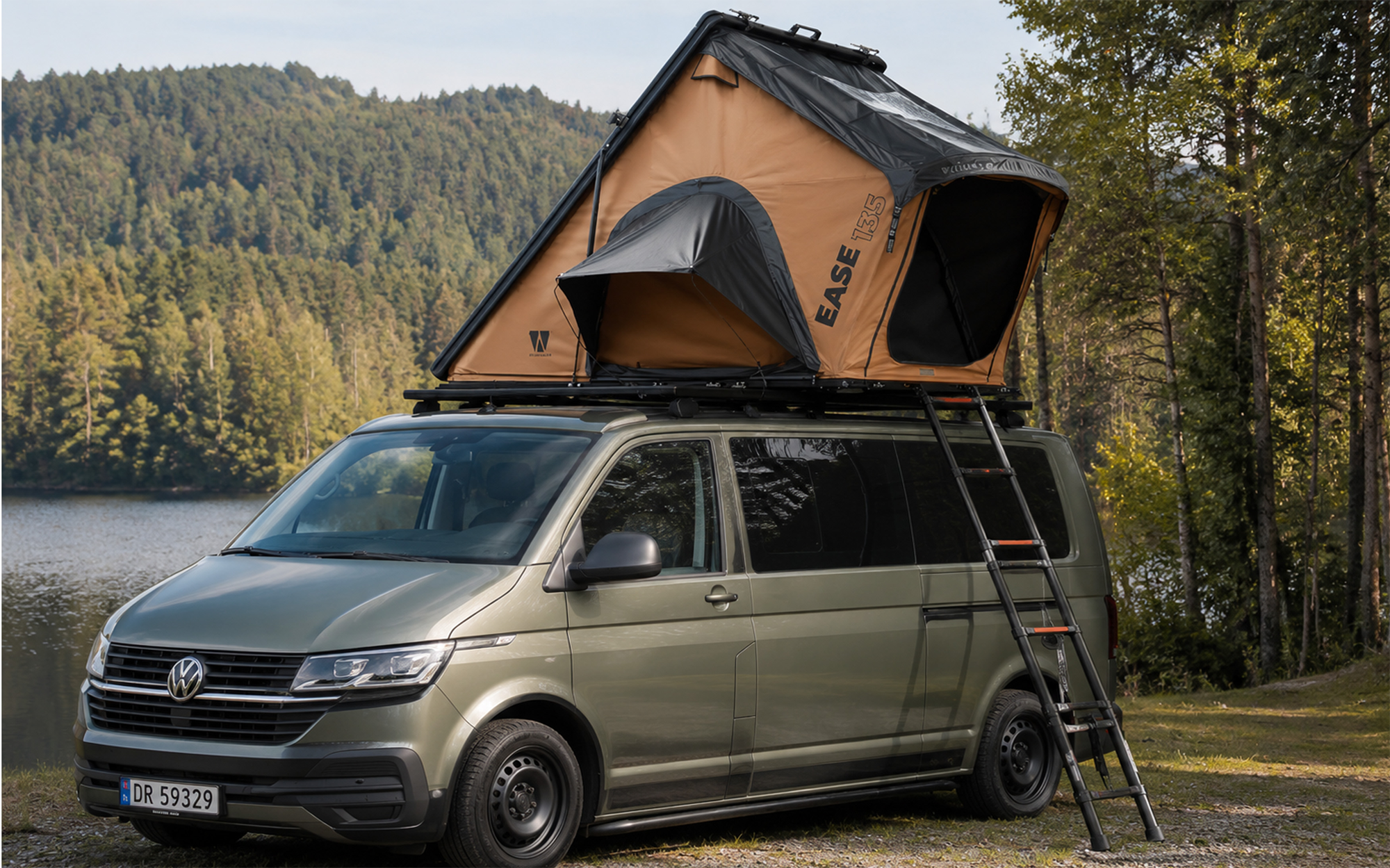 Vickywood Cumaru Ease 135 Hartschalendachzelt leicht für 2 Personen goldbraun - Dachzelte Hartschale