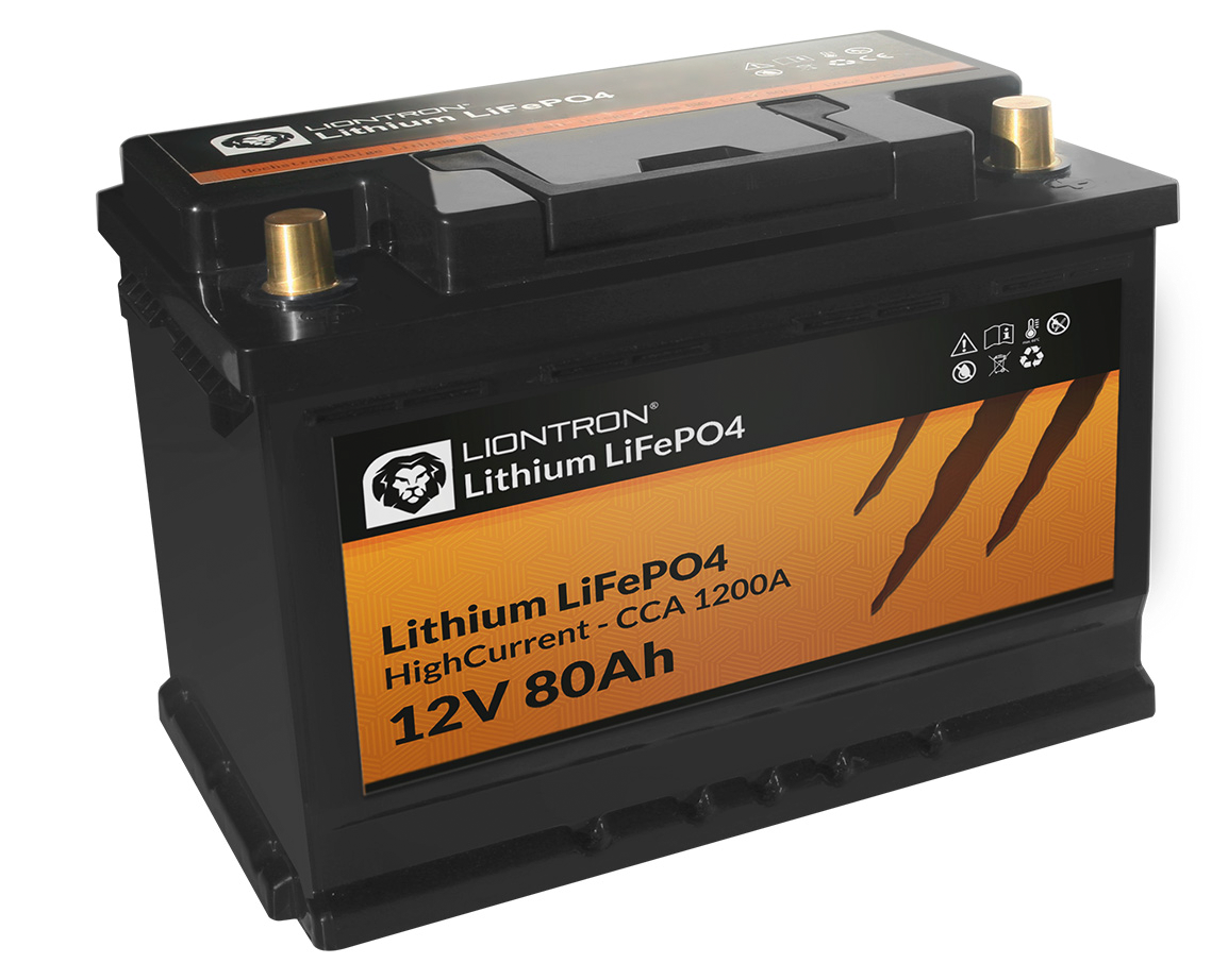 Liontron Lithium-Akku HighCurrent Hochstromfähig 12,8 V / 80 Ah / CCA 1200
