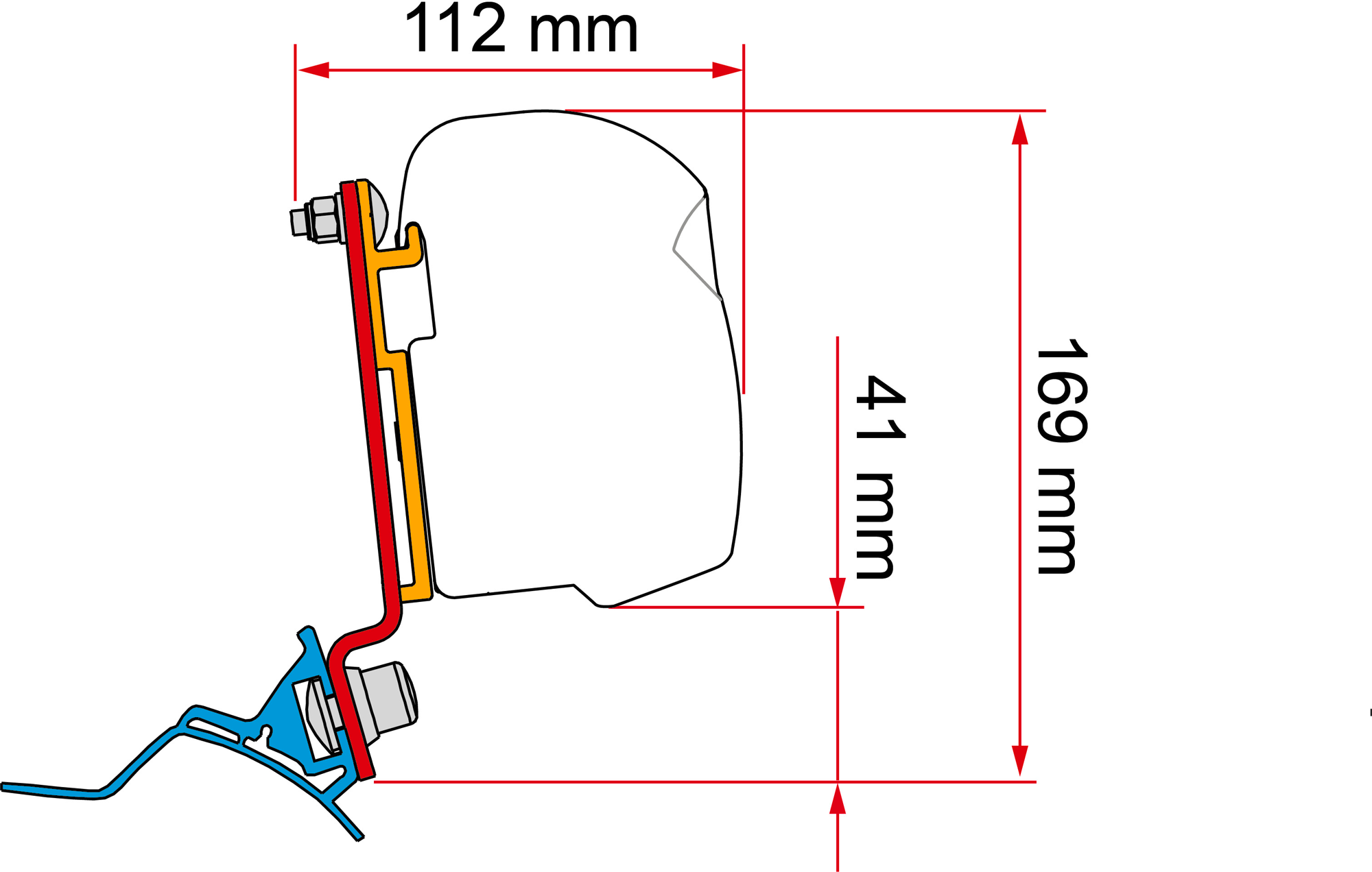 Fiamma Kit Stellantis mit Westfalia Schiene Spezialhalterung für