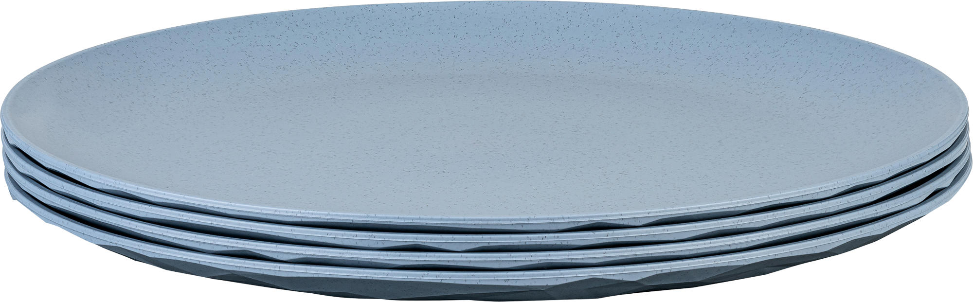 Koziol Tellerset Club Plate 4 teilig flach 260 mm Nature flower blue - Teller