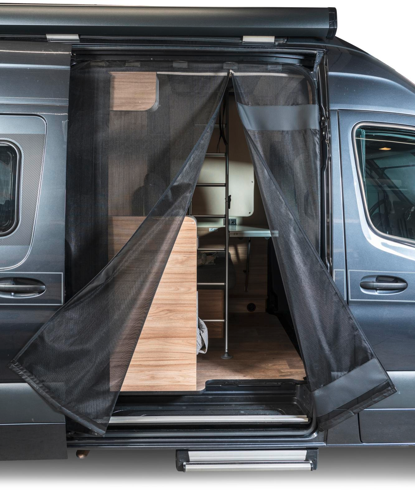 Mayr Van Schiebetürenmoskitonetz mit Magnetreißverschluss geeignet für Sprinter 907/910 (ab 2018) mit Maschenweite Fine-mesh für Beifahrerseite
