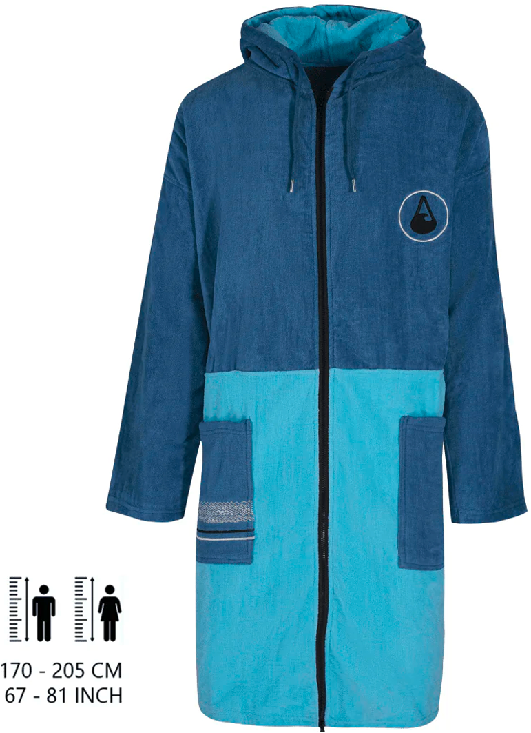 Wave Hawaii  Bleys Longsleeve Zip Unisex Poncho  blau L - Damenjacken