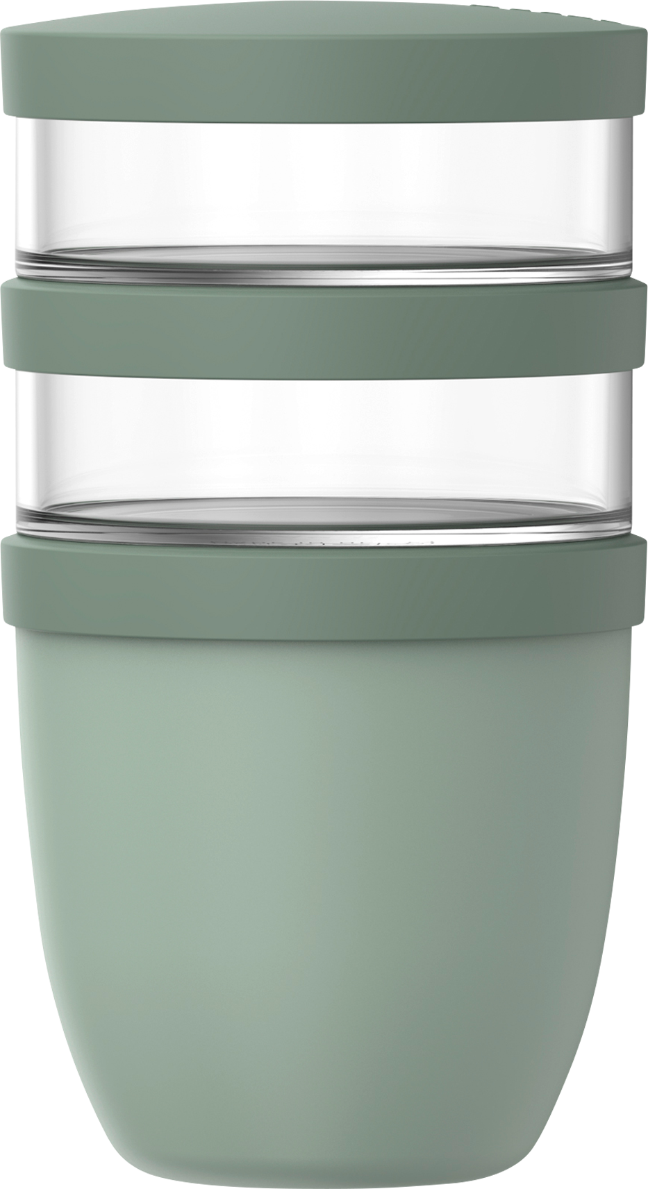 Mepal Ellipse Lunchpot 3-teilig mit drei getrennten Fächern und auslaufsicher 500 ml und 2x 200 ml nordic sage - Lebensmittelbehälter / Vorratsdosen