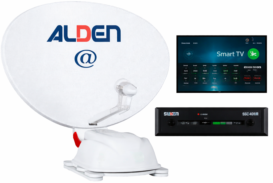 Alden AS2@ 80 Satellitenanlage mit S.S.C. HD-Steuermodul und Smartwide LED-TV inkl. LTE-Dachdurchführung