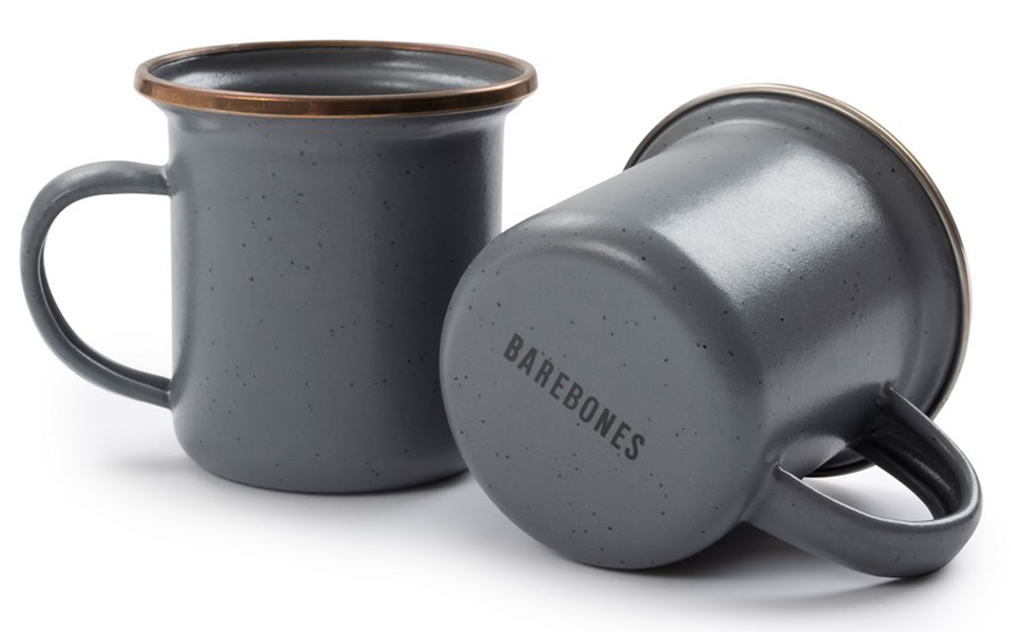 Barebones Emaille Espressotassen-Set 2-tlg. Stone Grey - Becher & Tassen