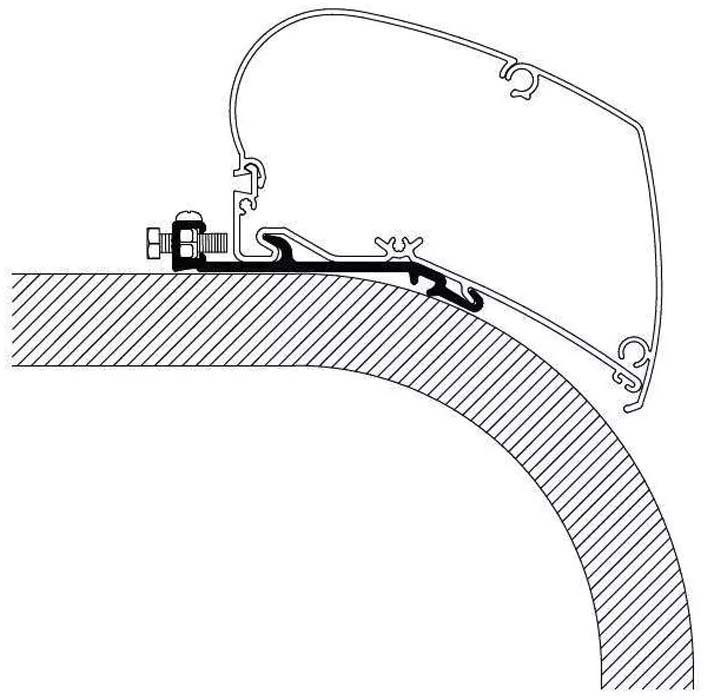 Thule Flat Adapter Serie 6 Markisenadapter für Omnistor 9200/6300/6200 Dachmontage