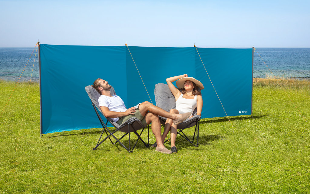 Berger Screen Windschutz blau, 500 x 140 cm - Sichtschutz & Sonnenschirme