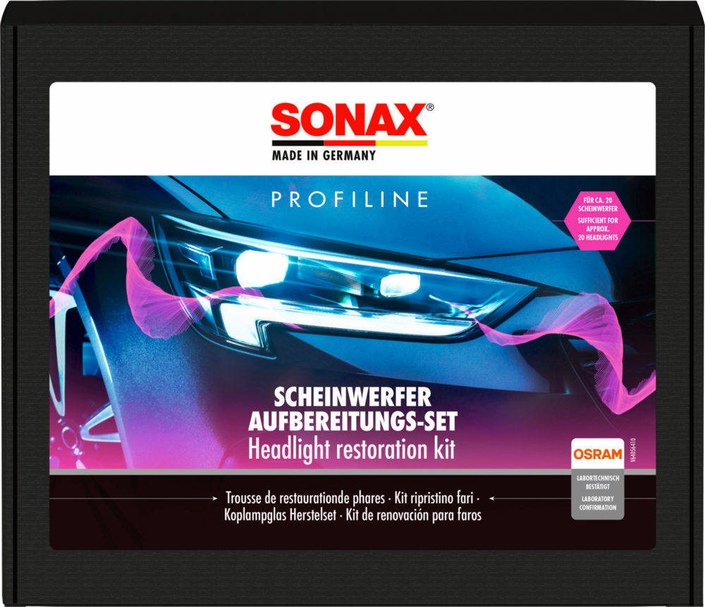Sonax Profiline Scheinwerfer-Aufbereitungsset Kunststoff-Scheinwerfer 8