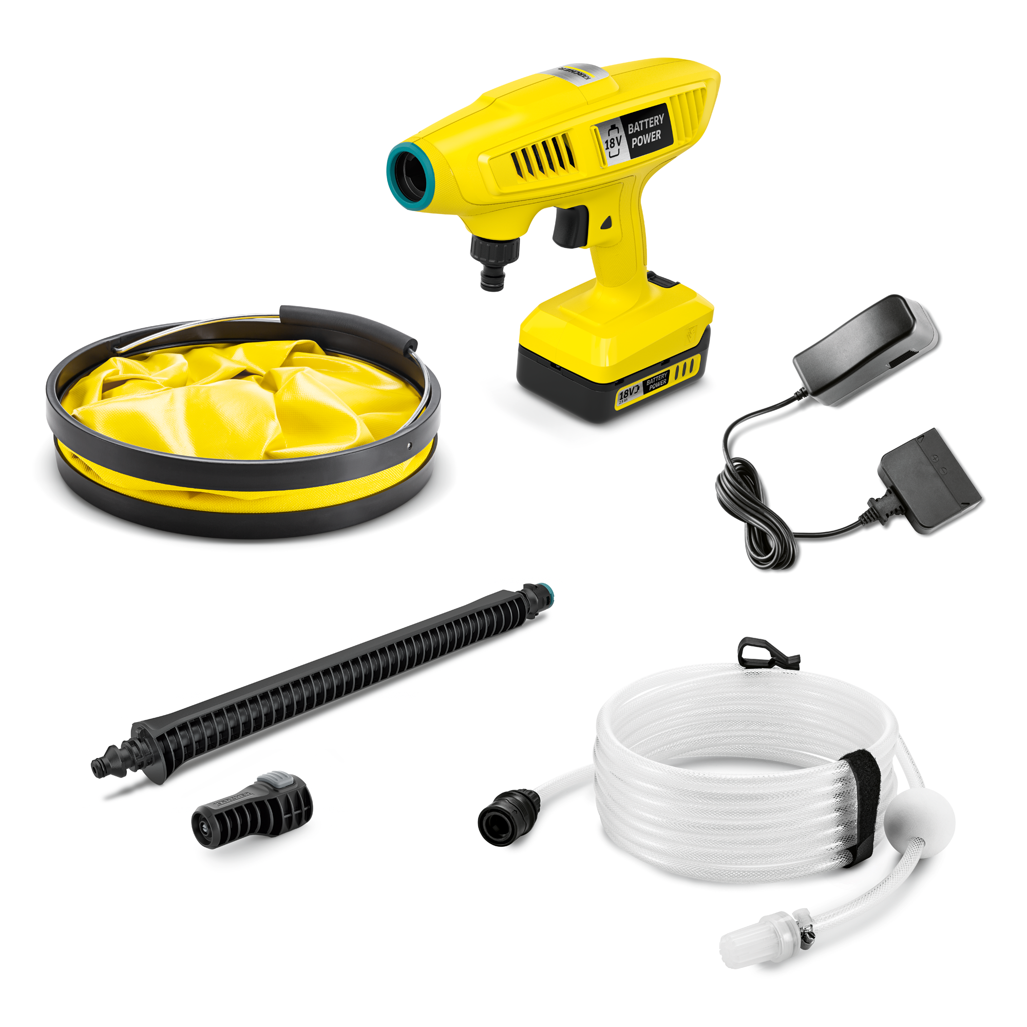 Kärcher Akku-Mitteldruckreiniger KHB 4-18 Plus Battery Set inklusive Ansaugschlauch / 18-V-Wechselakku / Ladegerät 21