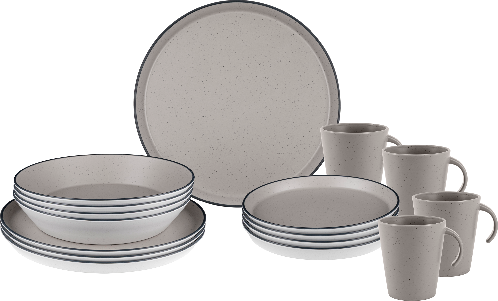 Brunner Lunch Box Iconic Compack Melamin Geschirrset extra flach stapelbar Antirutsch, BPA-frei und bruchunempfindlich